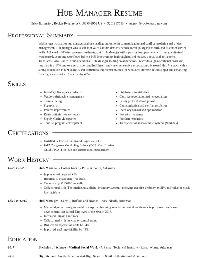 Director resume template