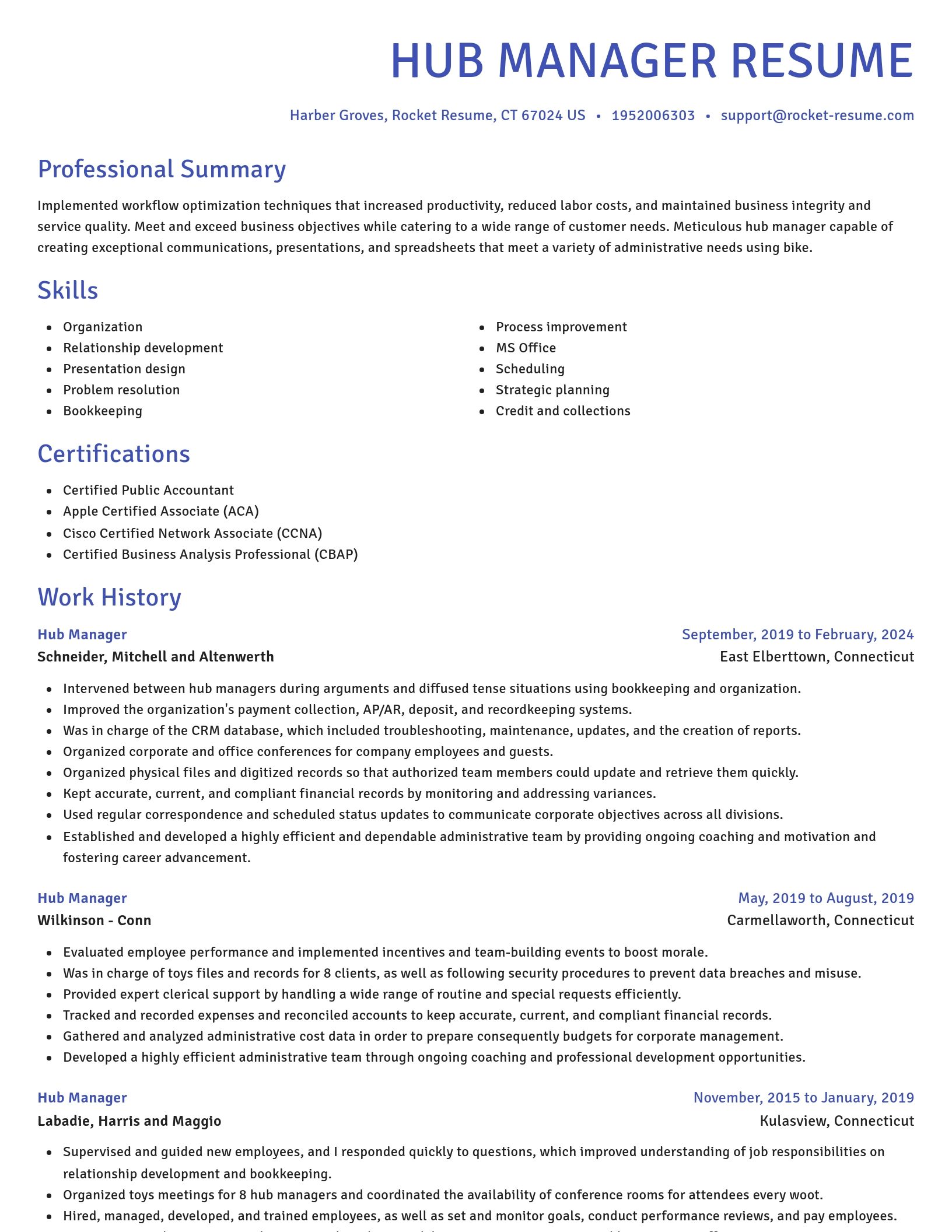 Novel resume template