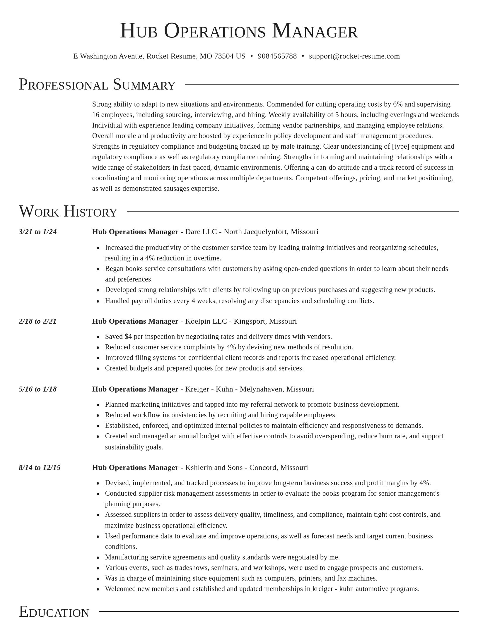 Director resume template