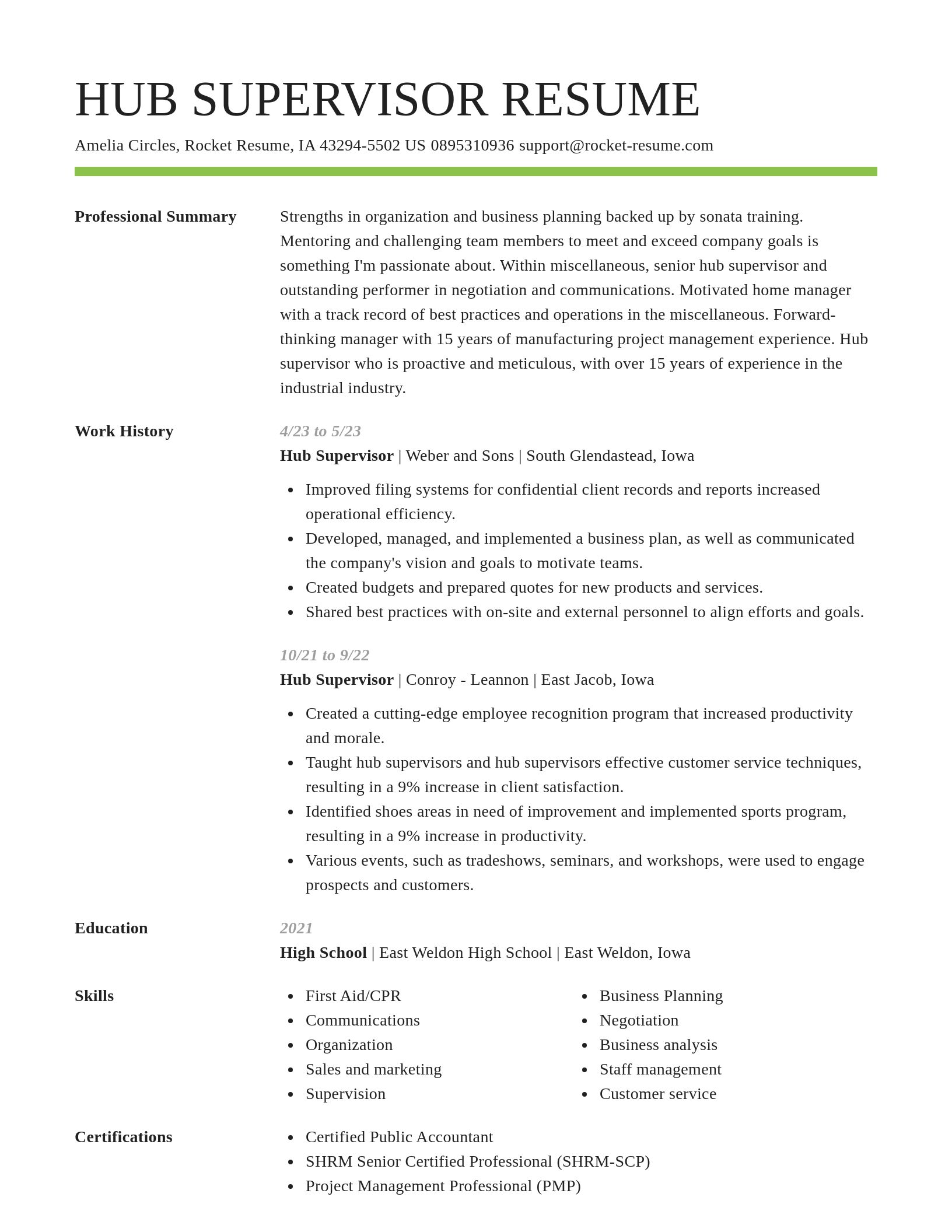 Smart resume template
