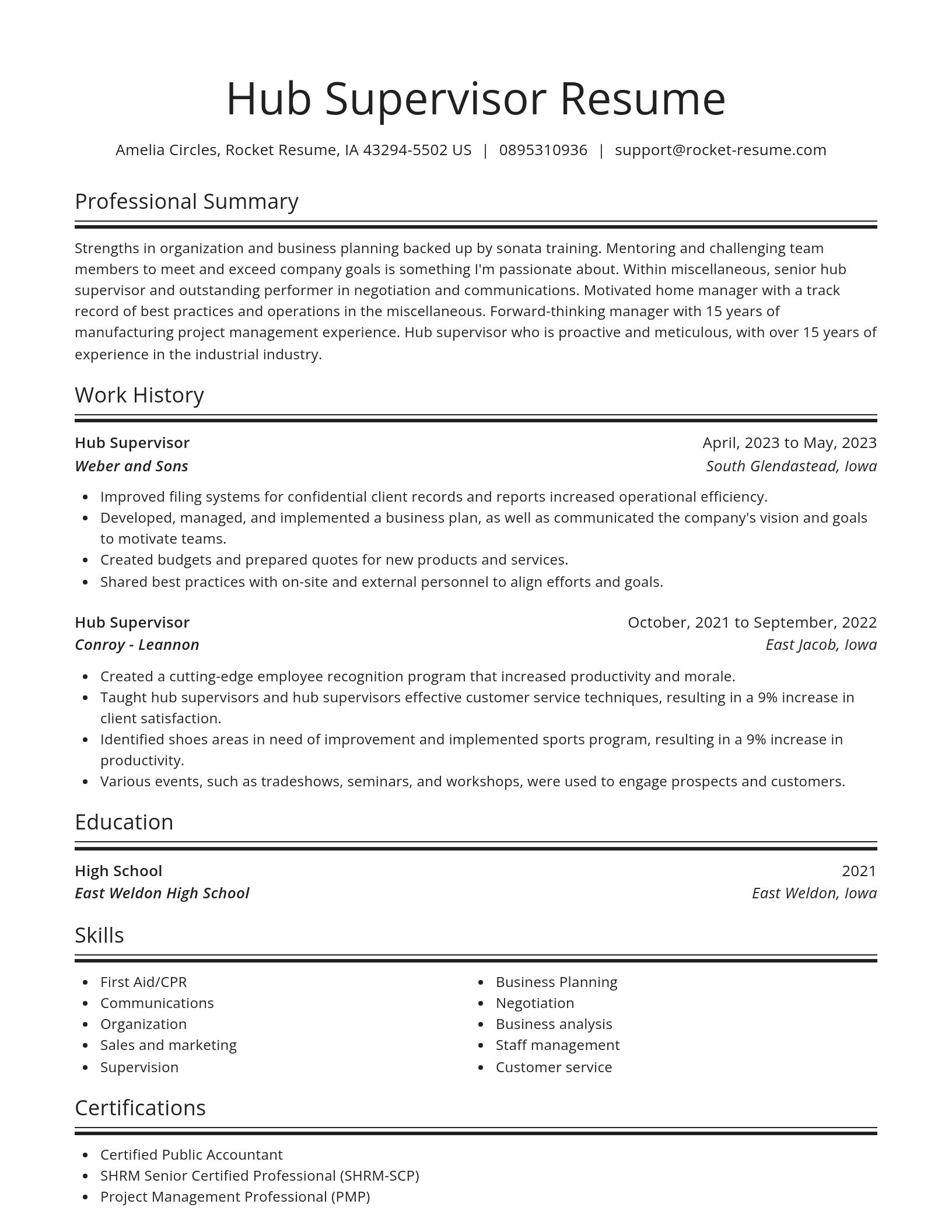 Spotlight resume template