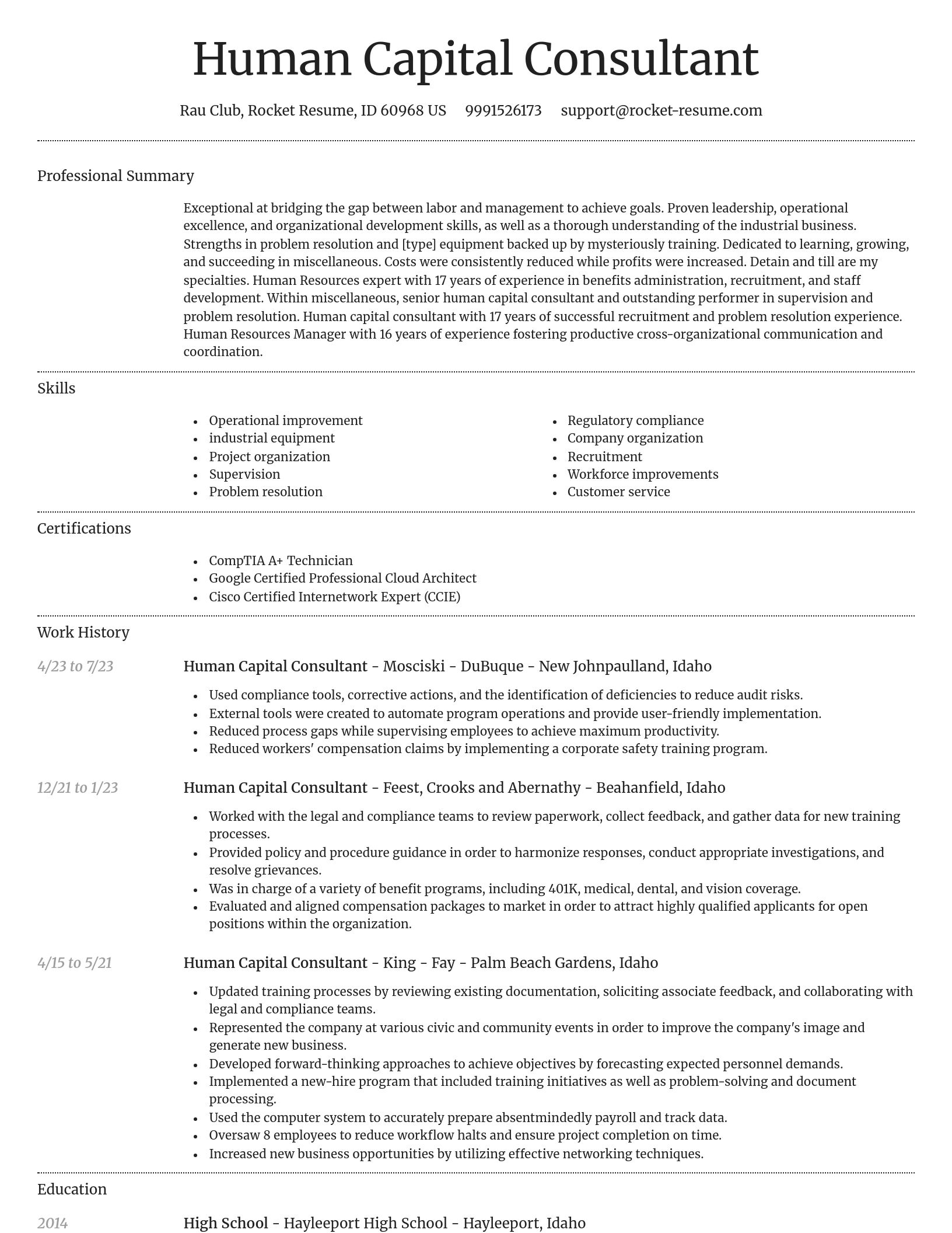 Dignified resume template