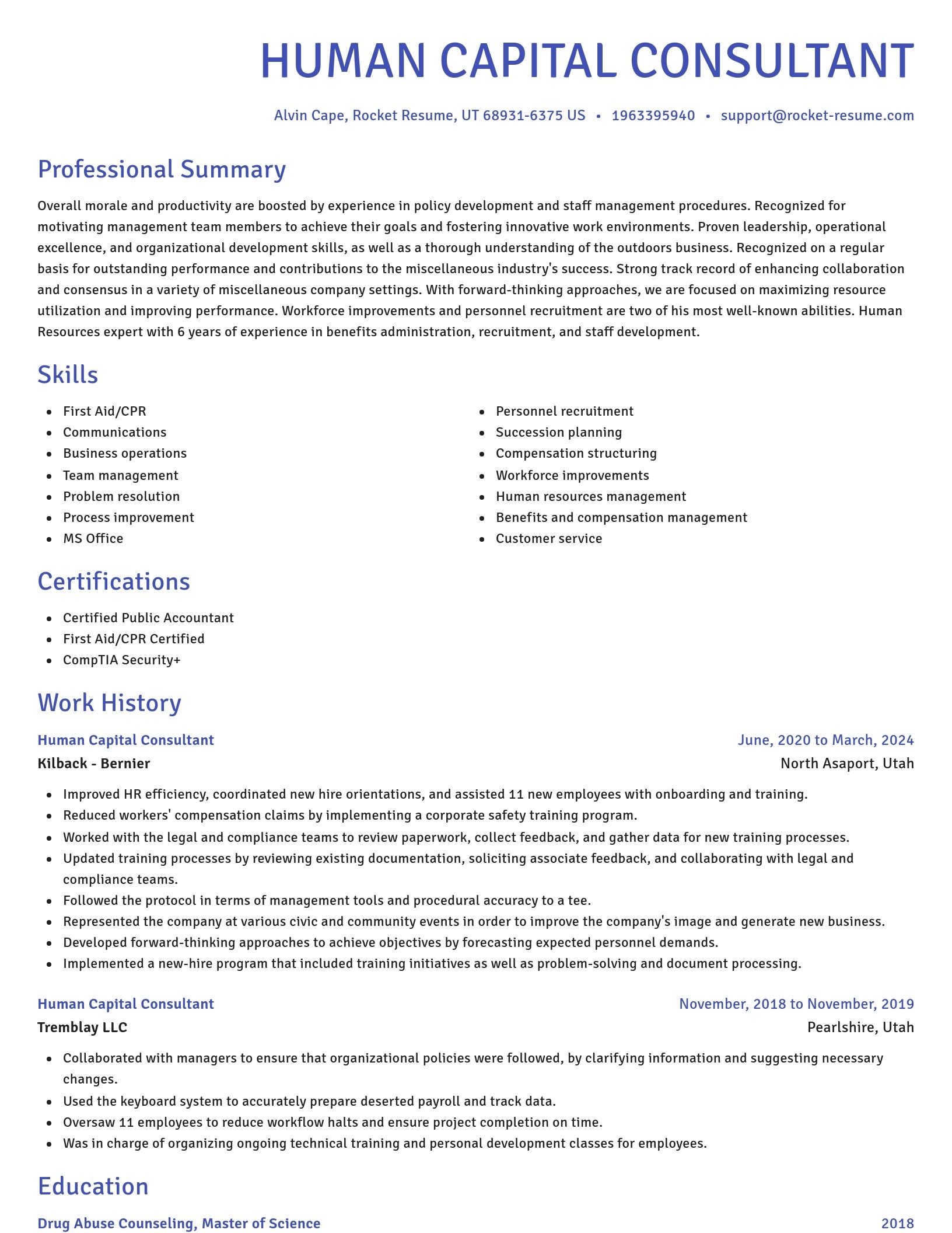 Novel resume template