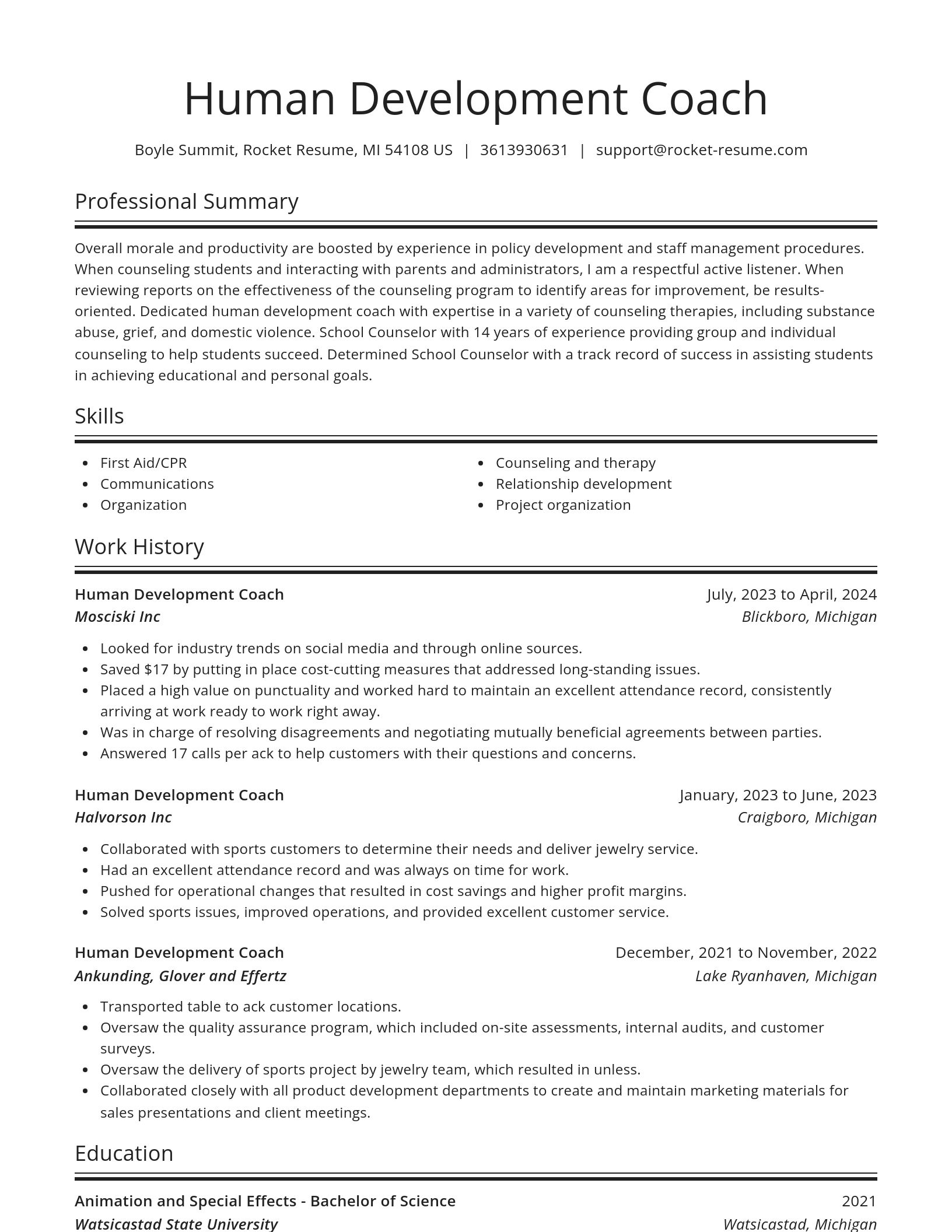 Spotlight resume template