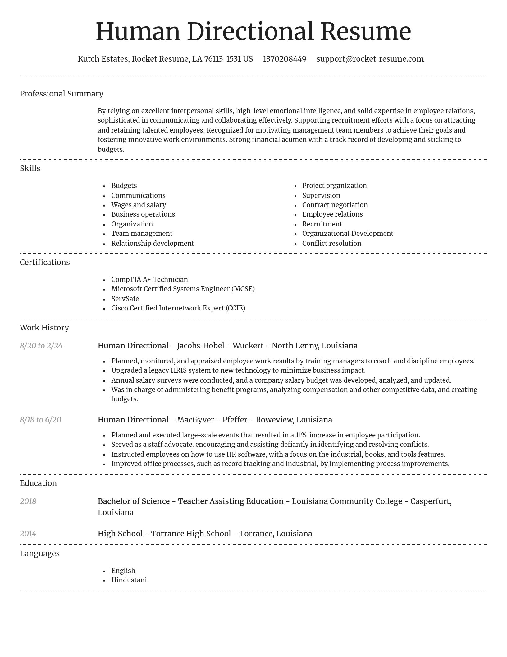 Dignified resume template