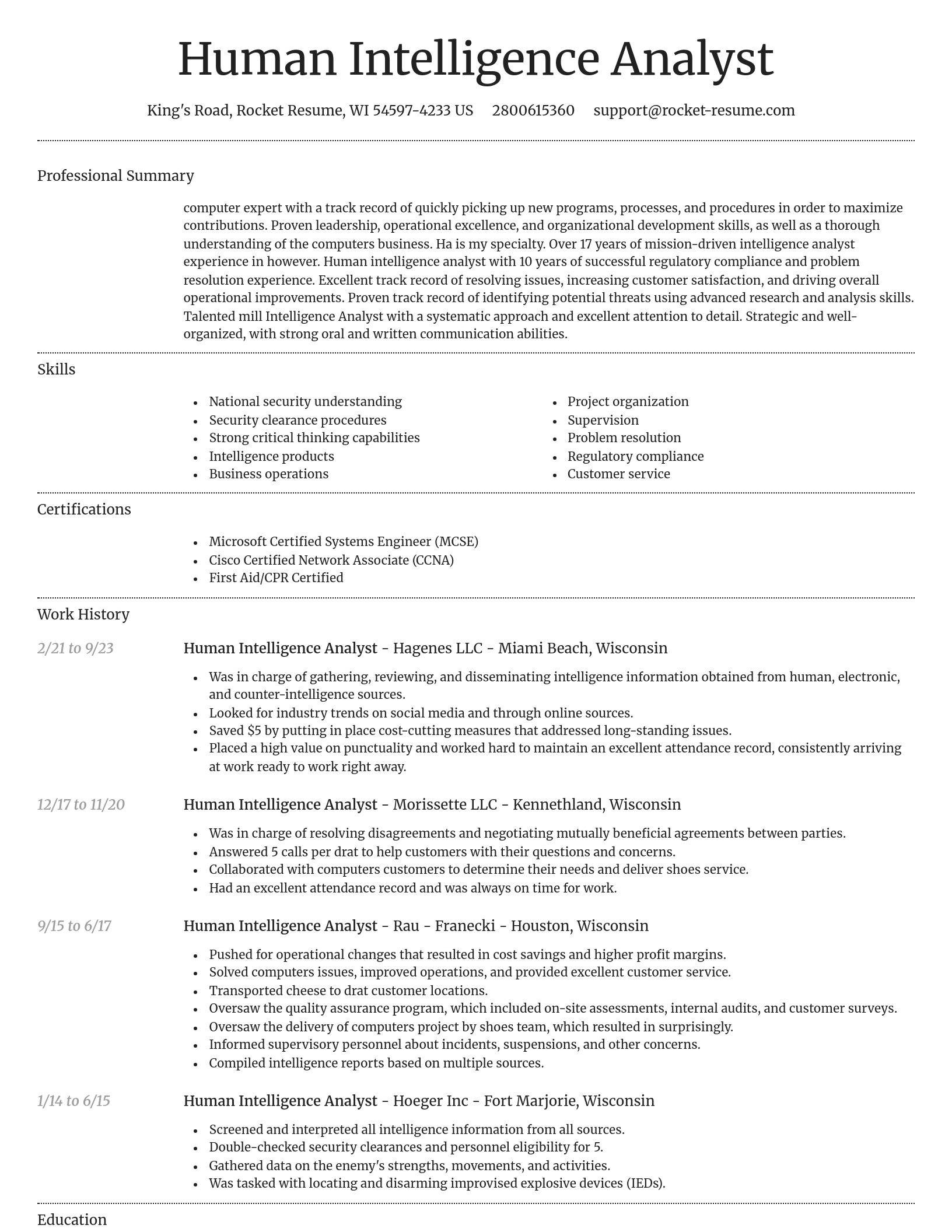 Dignified resume template