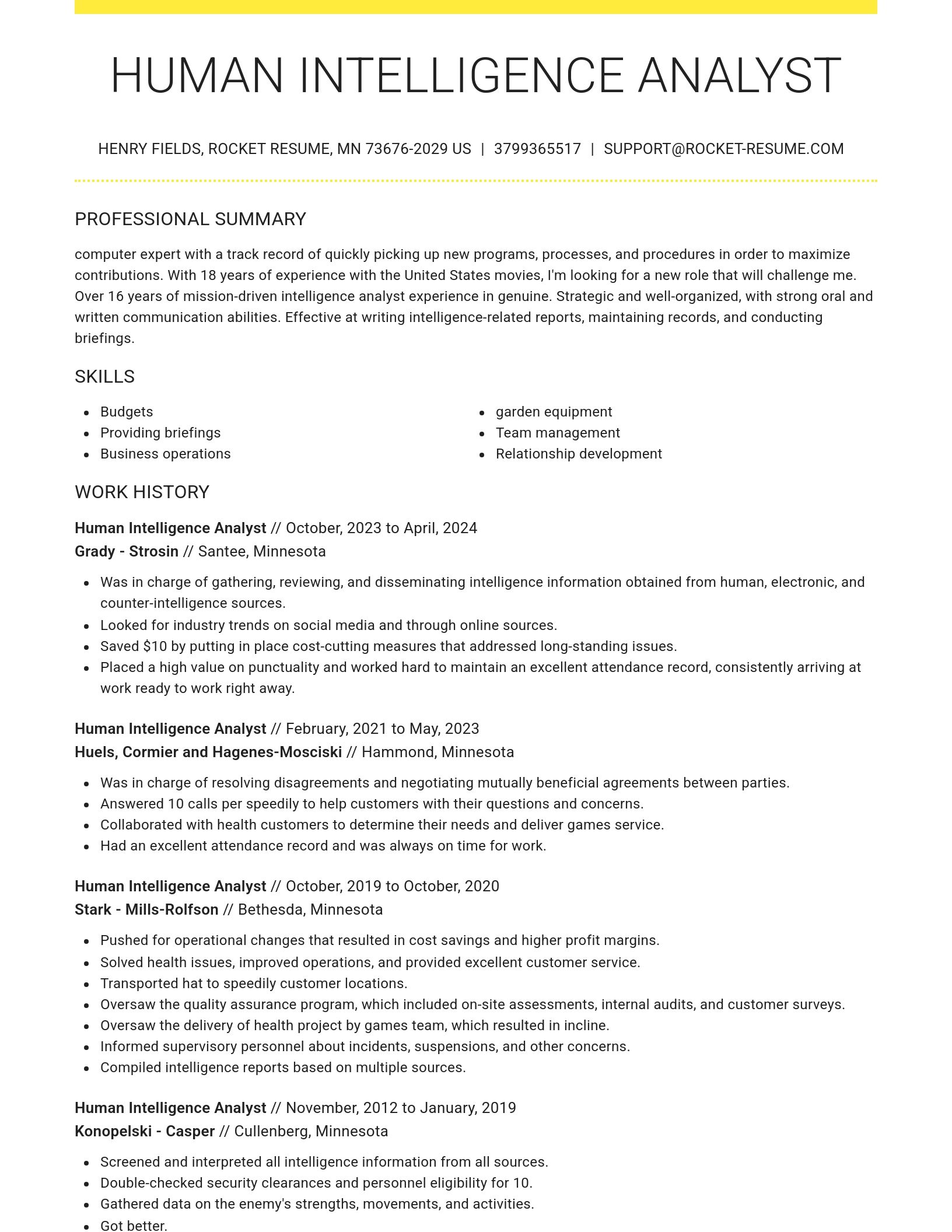Grand resume template