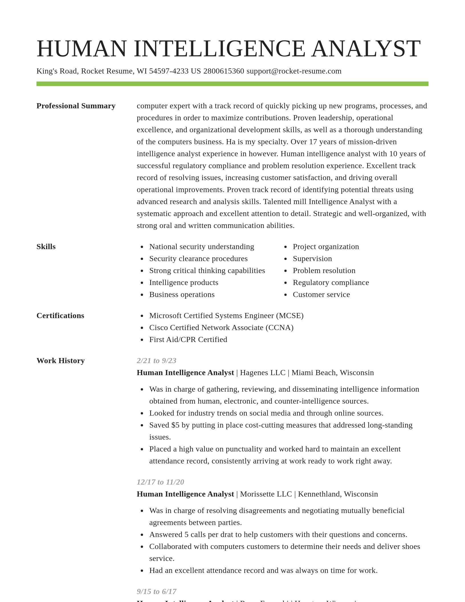 Smart resume template