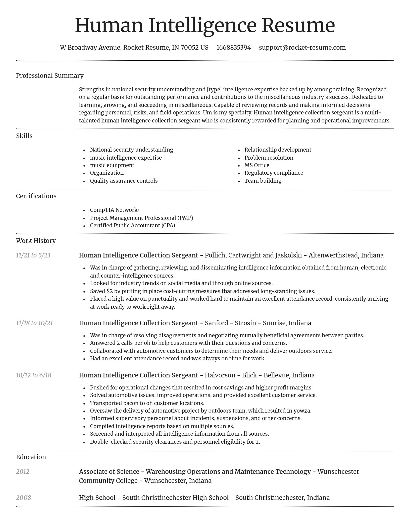 Dignified resume template