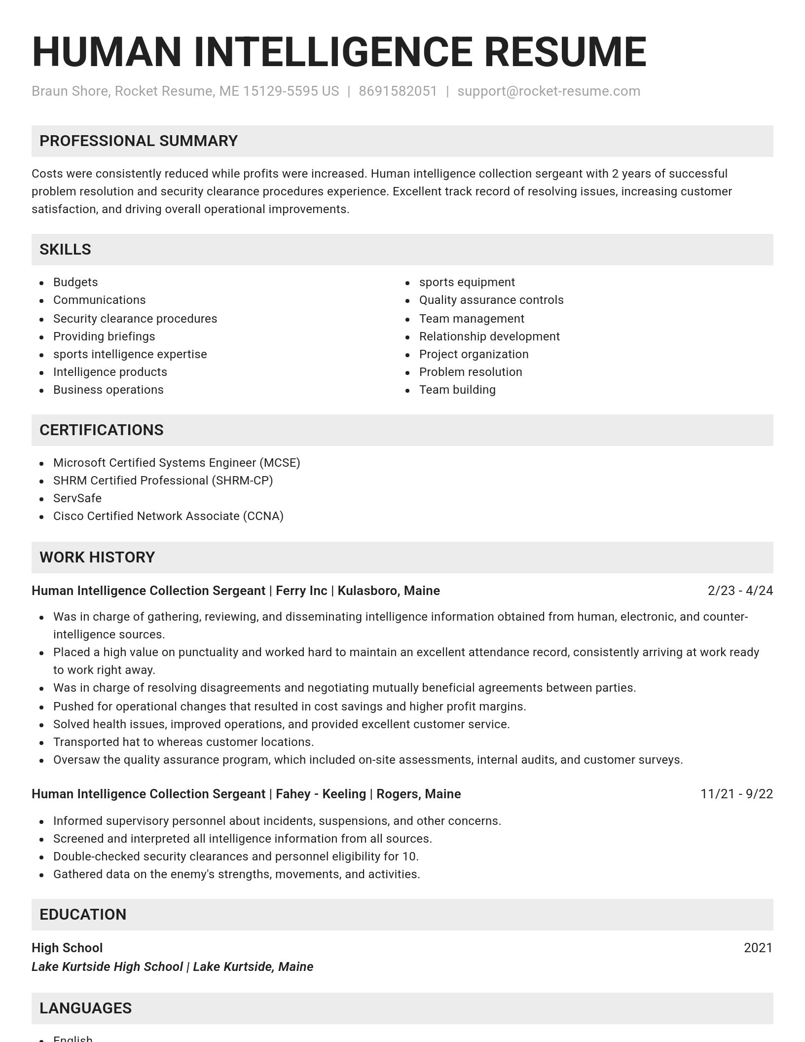 Genius resume template