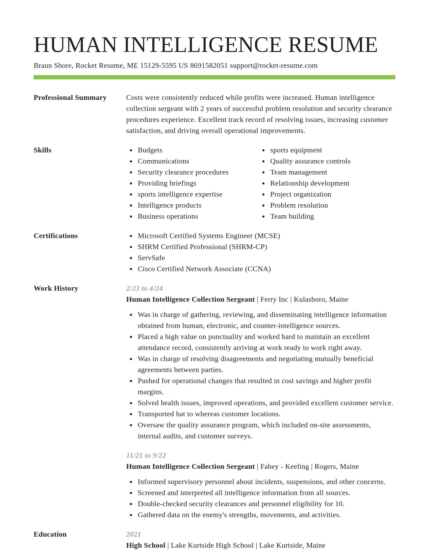 Smart resume template