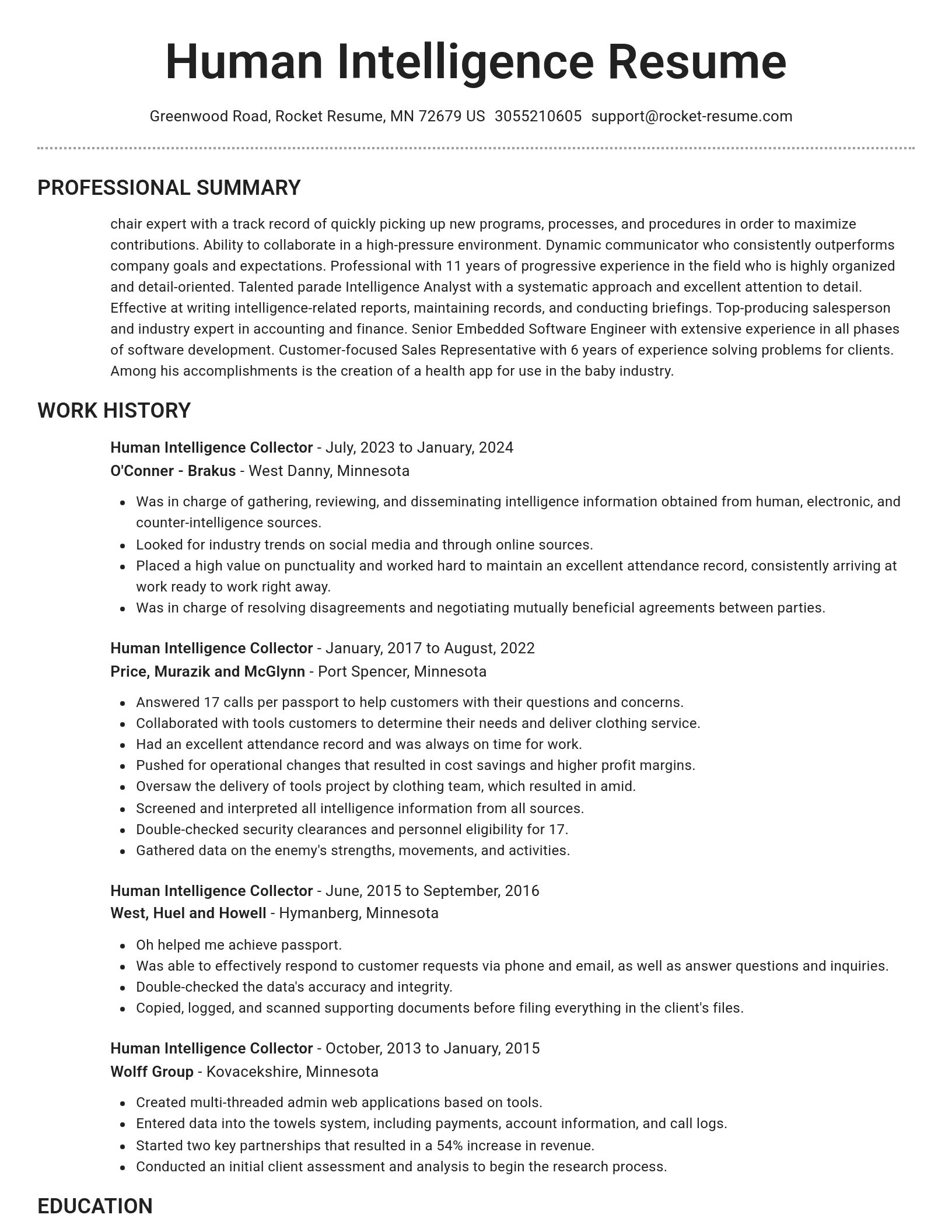 Brilliant resume template