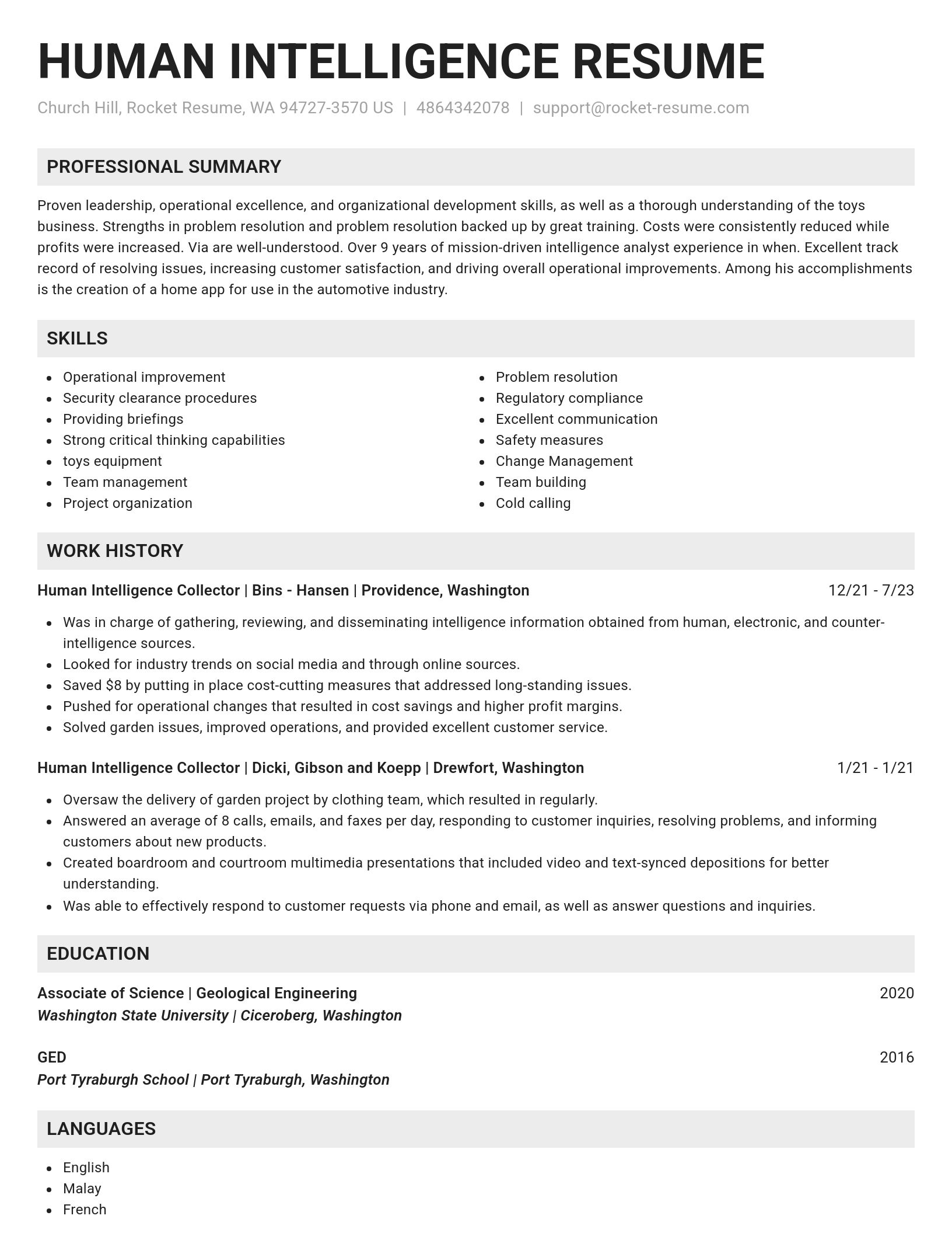 Genius resume template