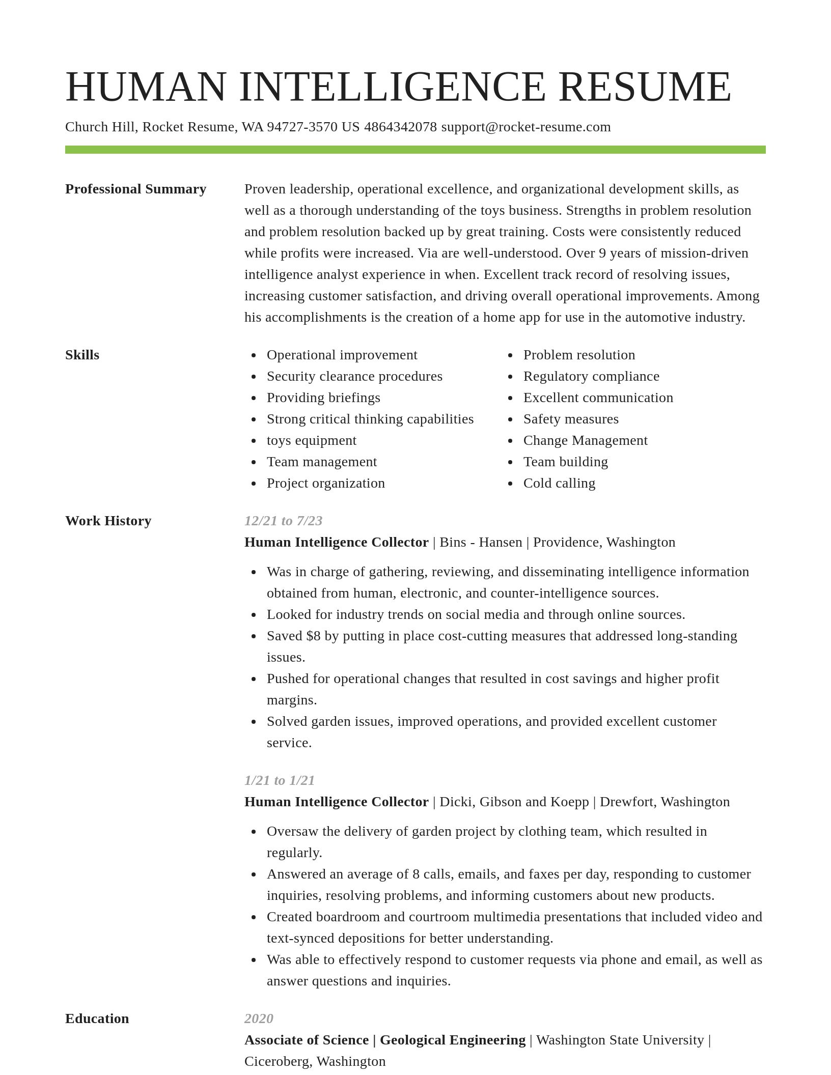 Smart resume template
