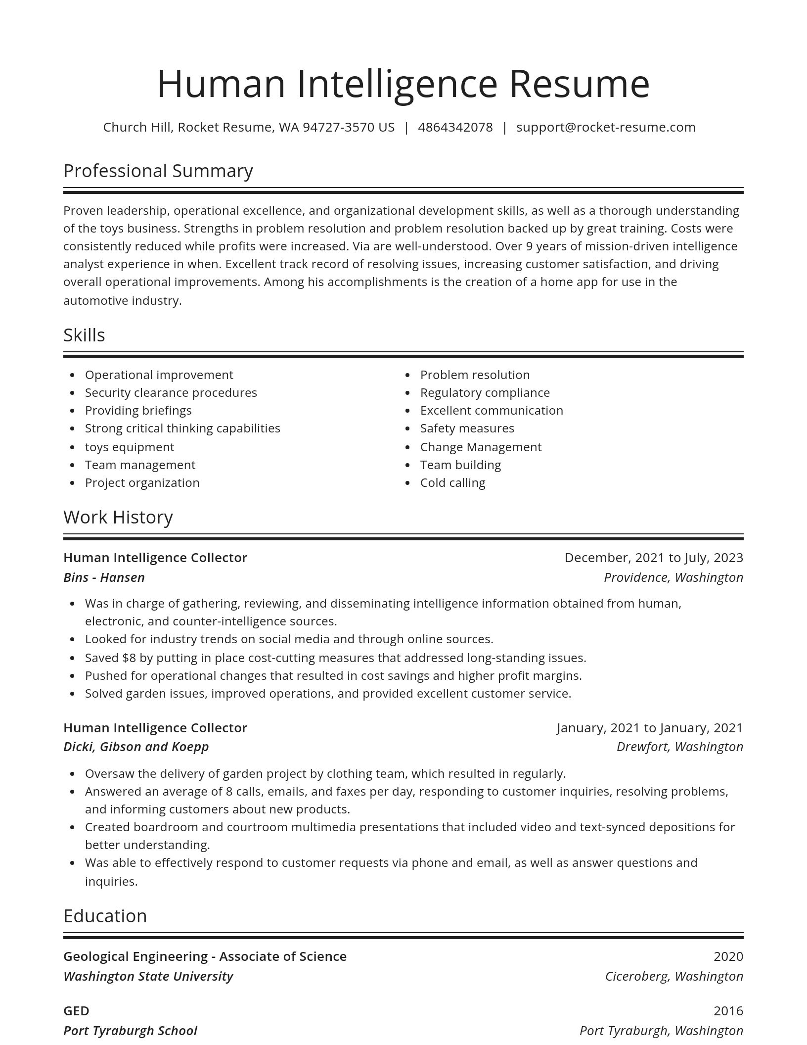 Spotlight resume template