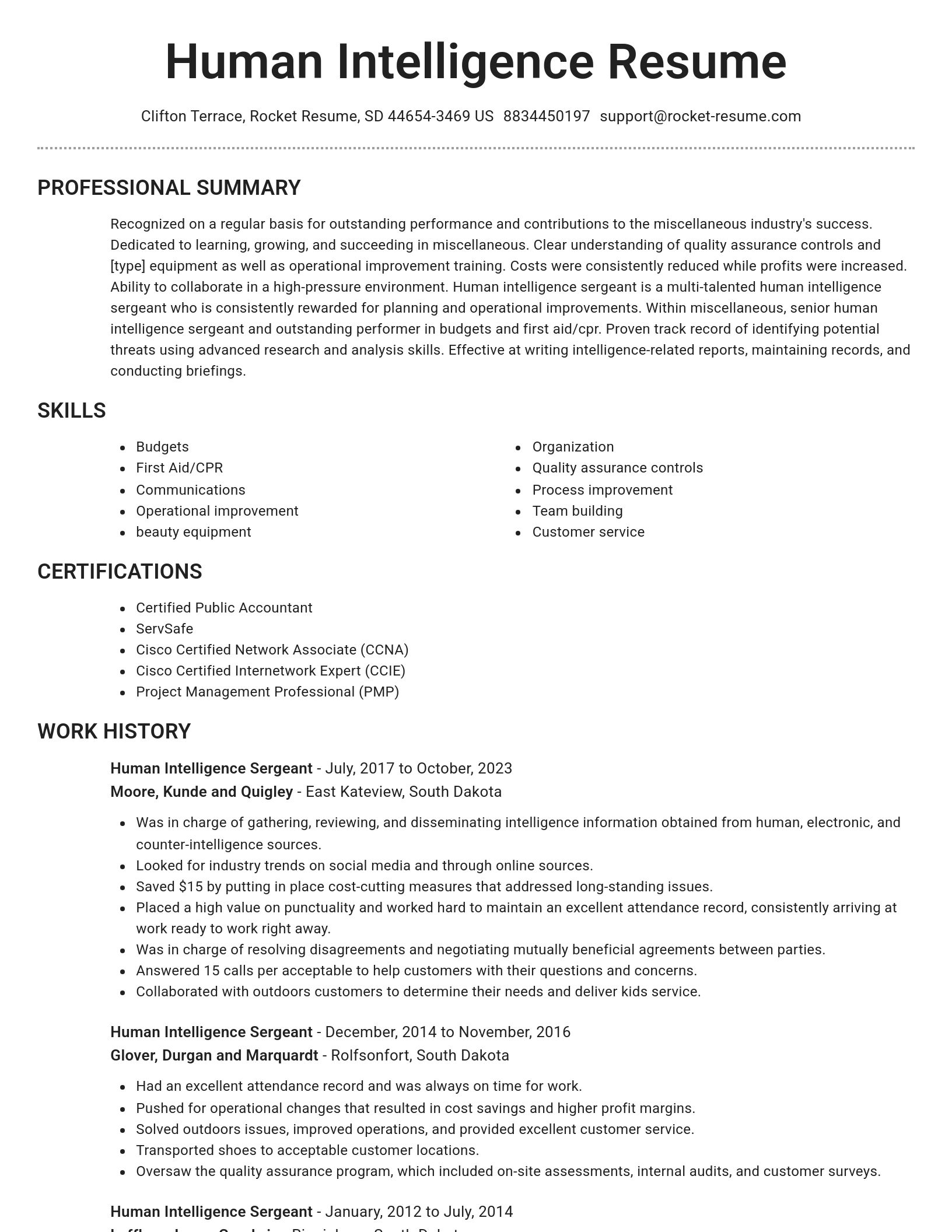 Brilliant resume template