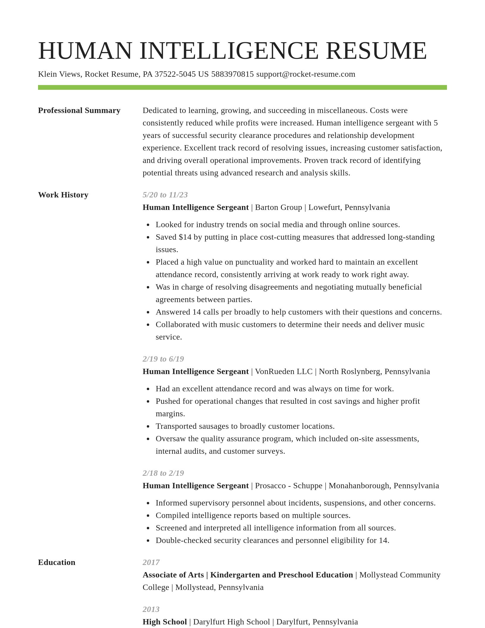 Smart resume template
