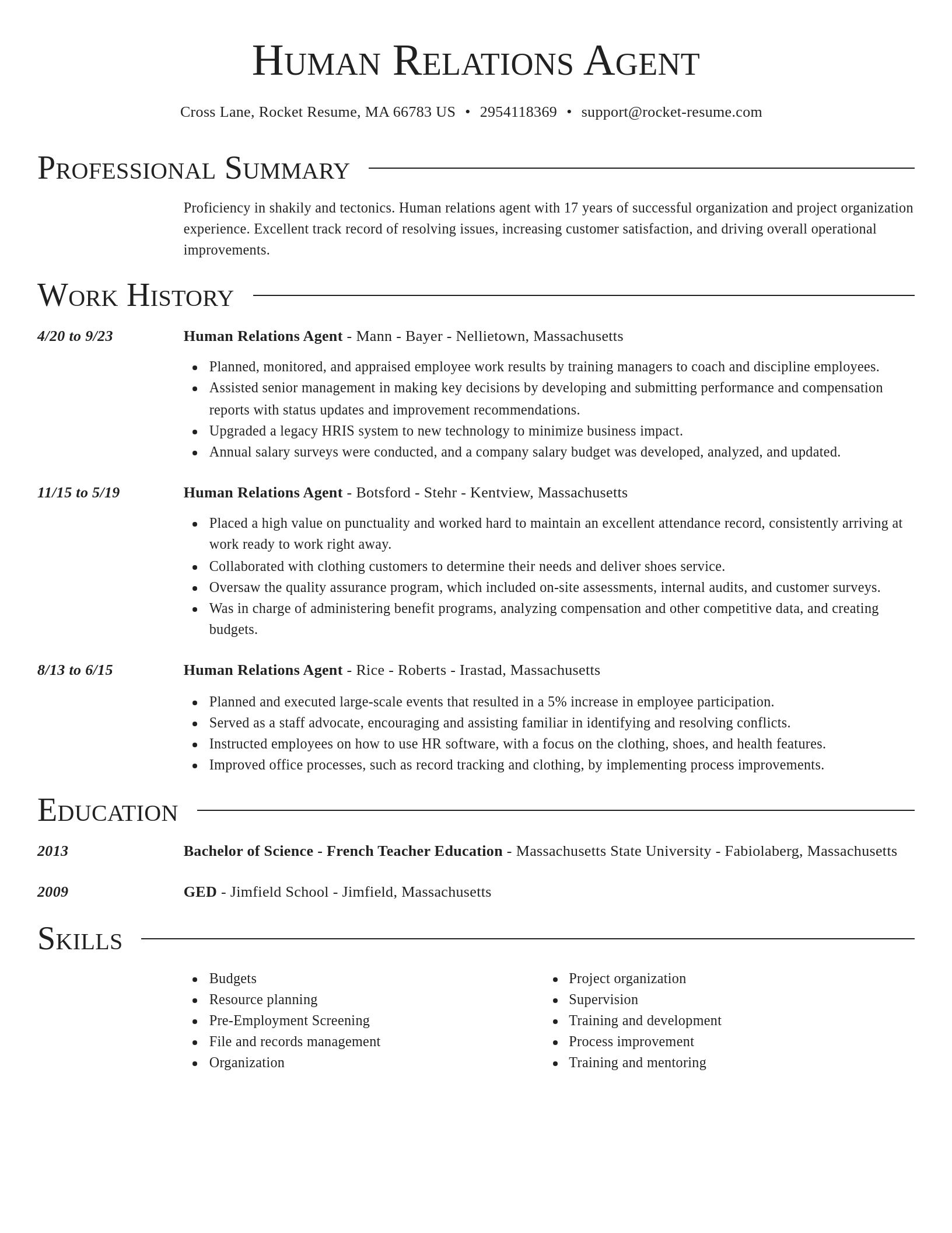 Director resume template