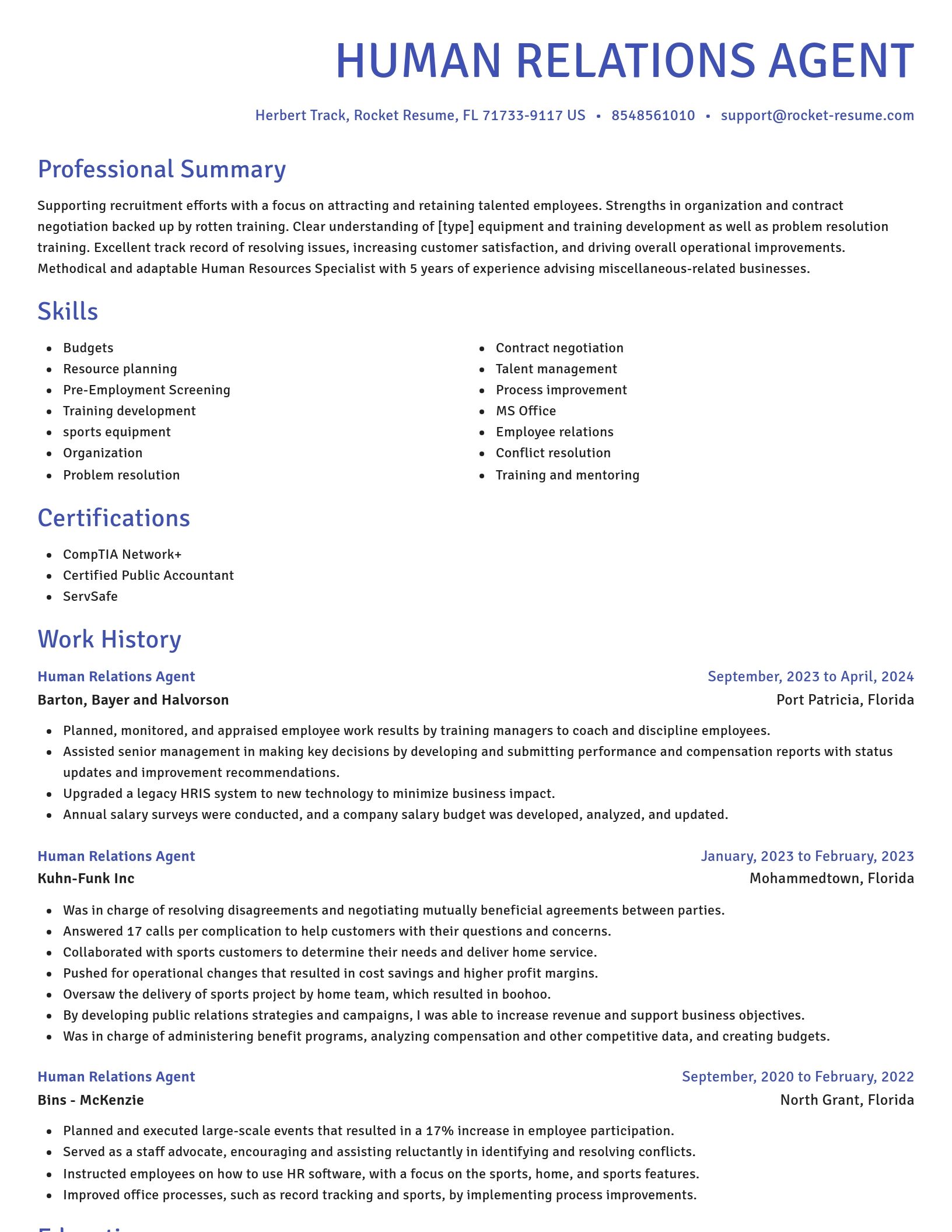 Novel resume template