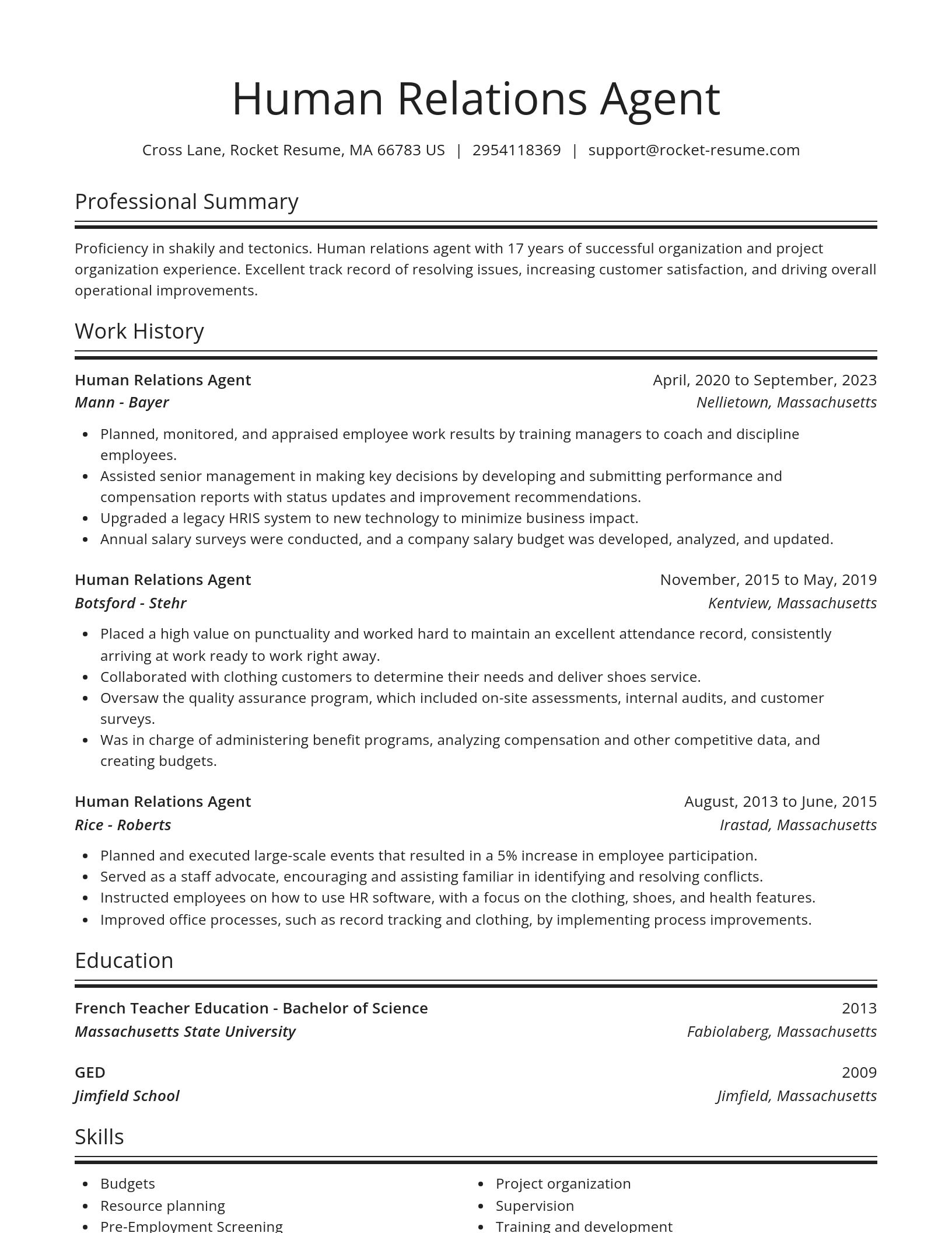 Spotlight resume template