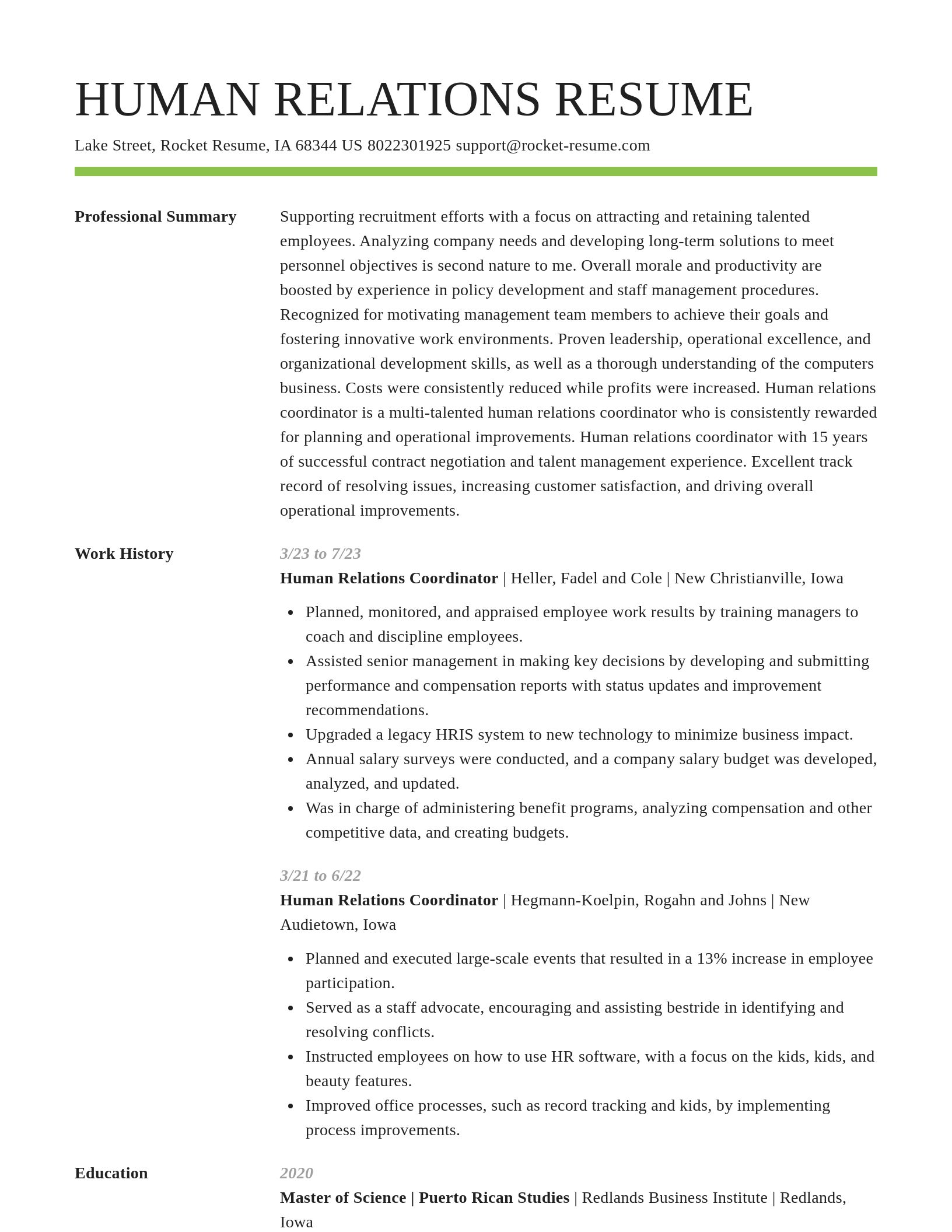 Smart resume template