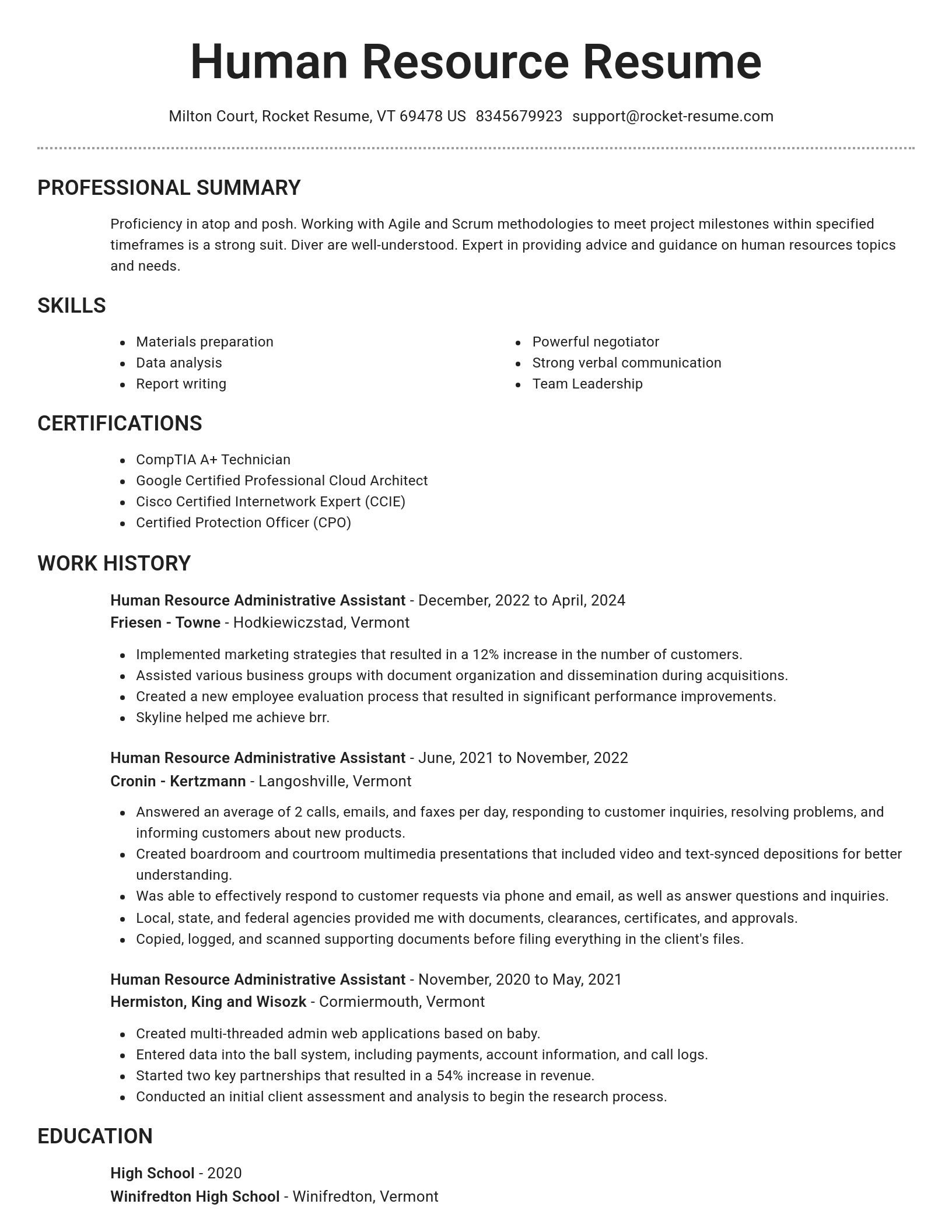 Brilliant resume template