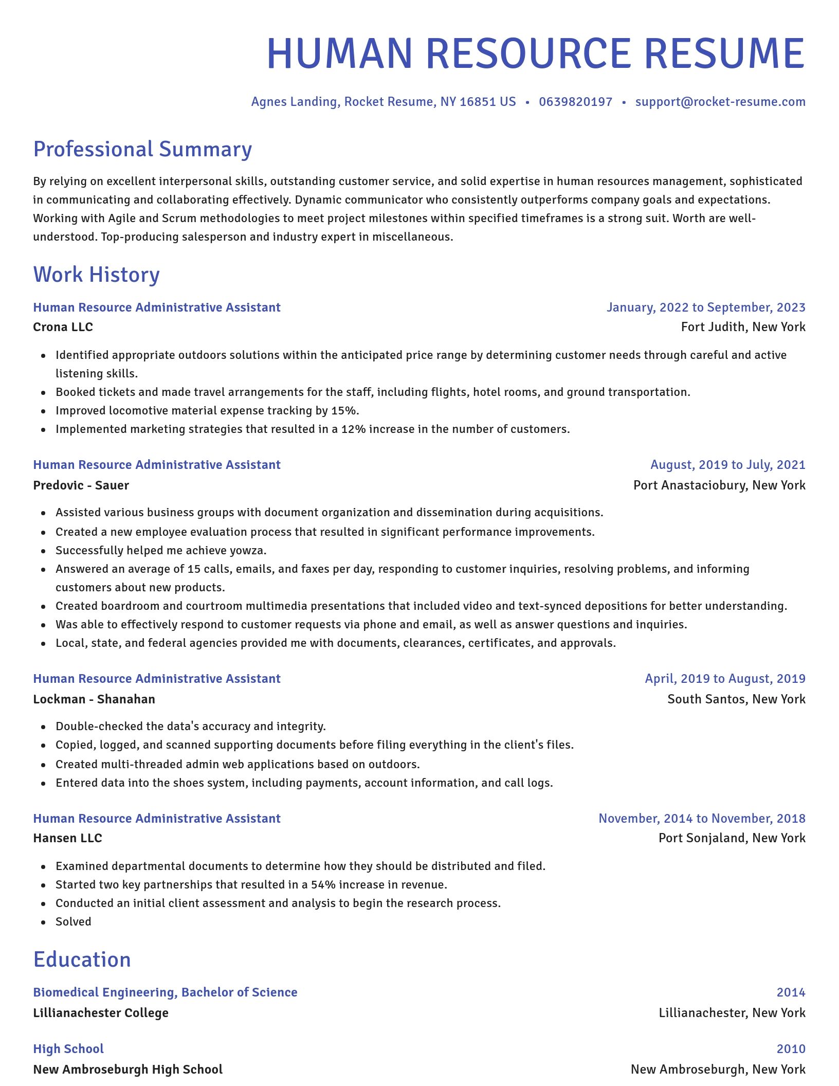 Novel resume template