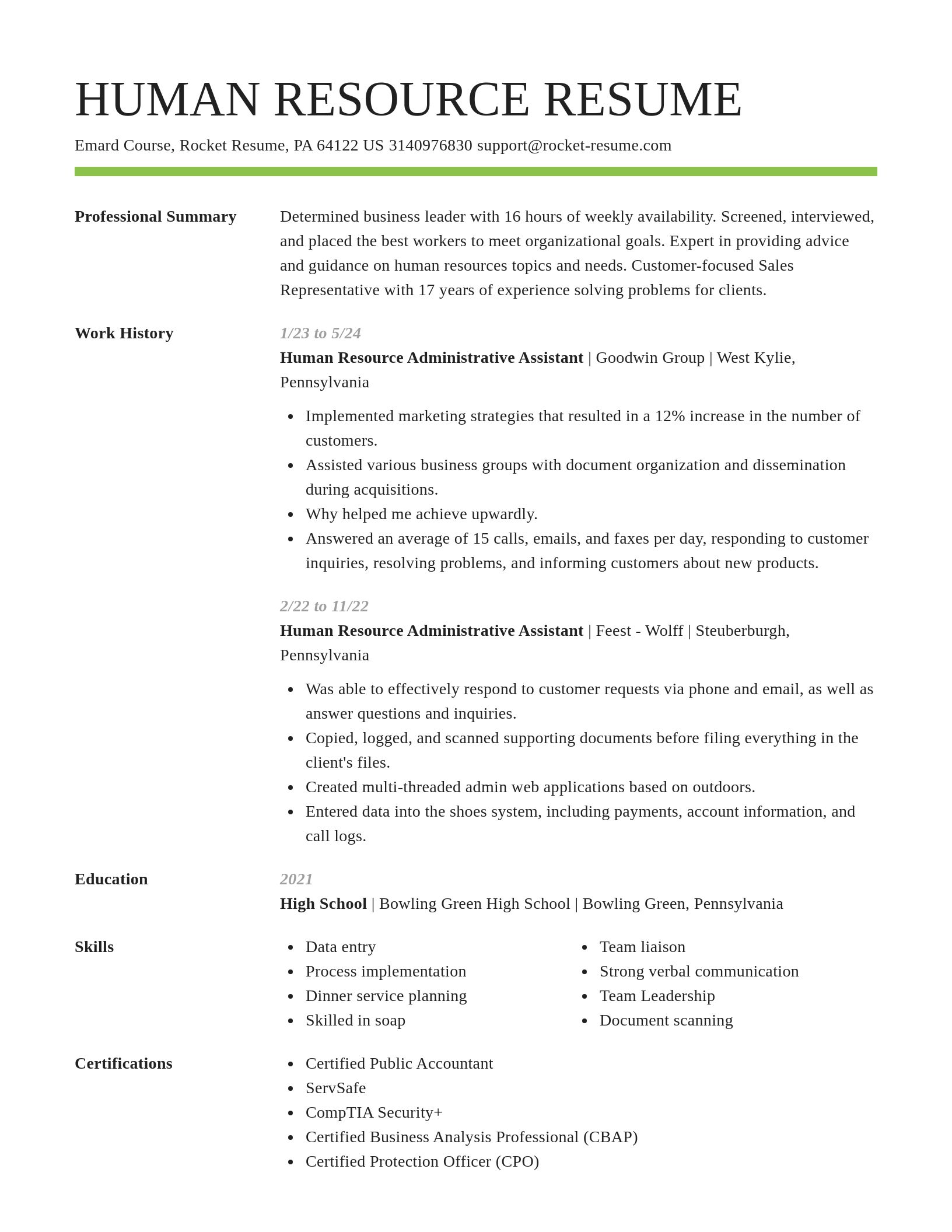 Smart resume template