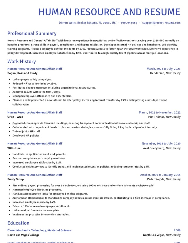 Novel resume template
