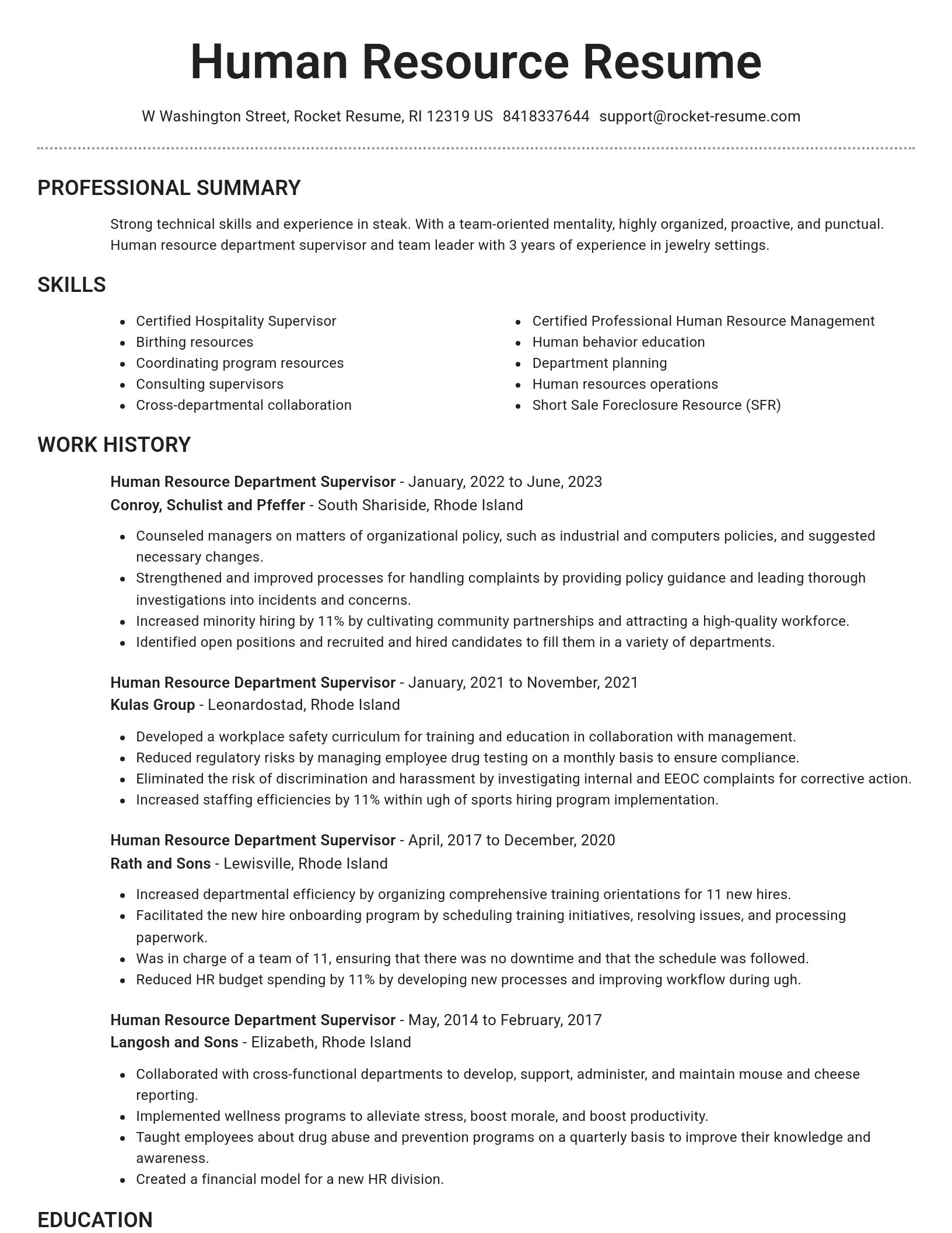 Brilliant resume template