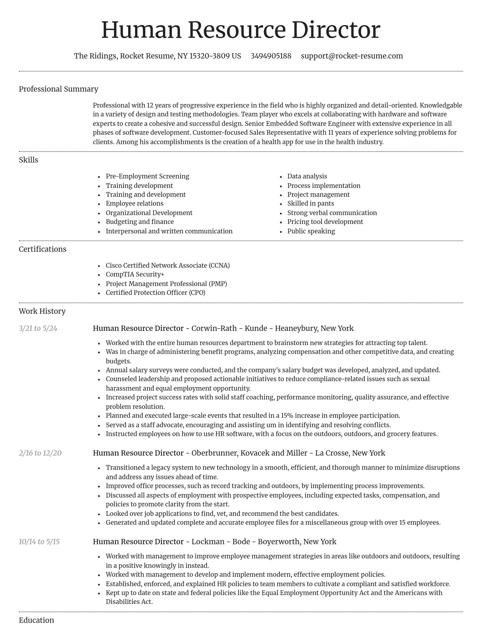 Dignified resume template