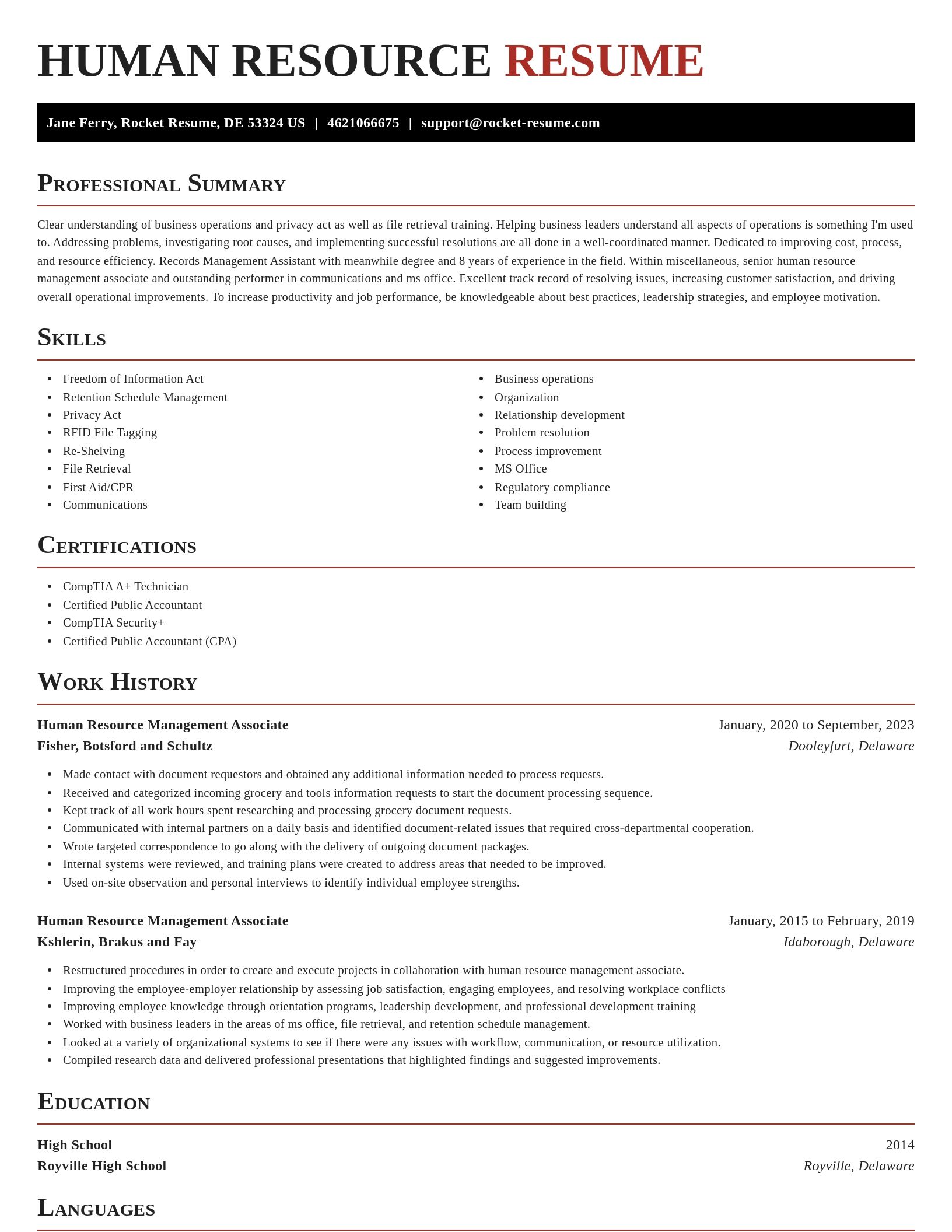 Exquisite resume template