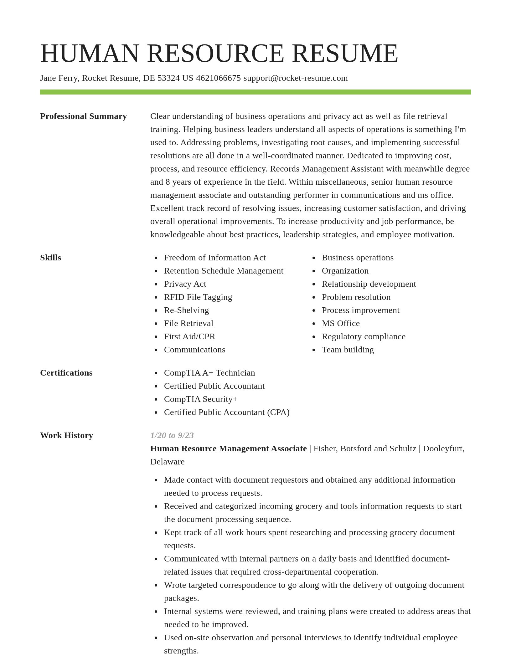 Smart resume template