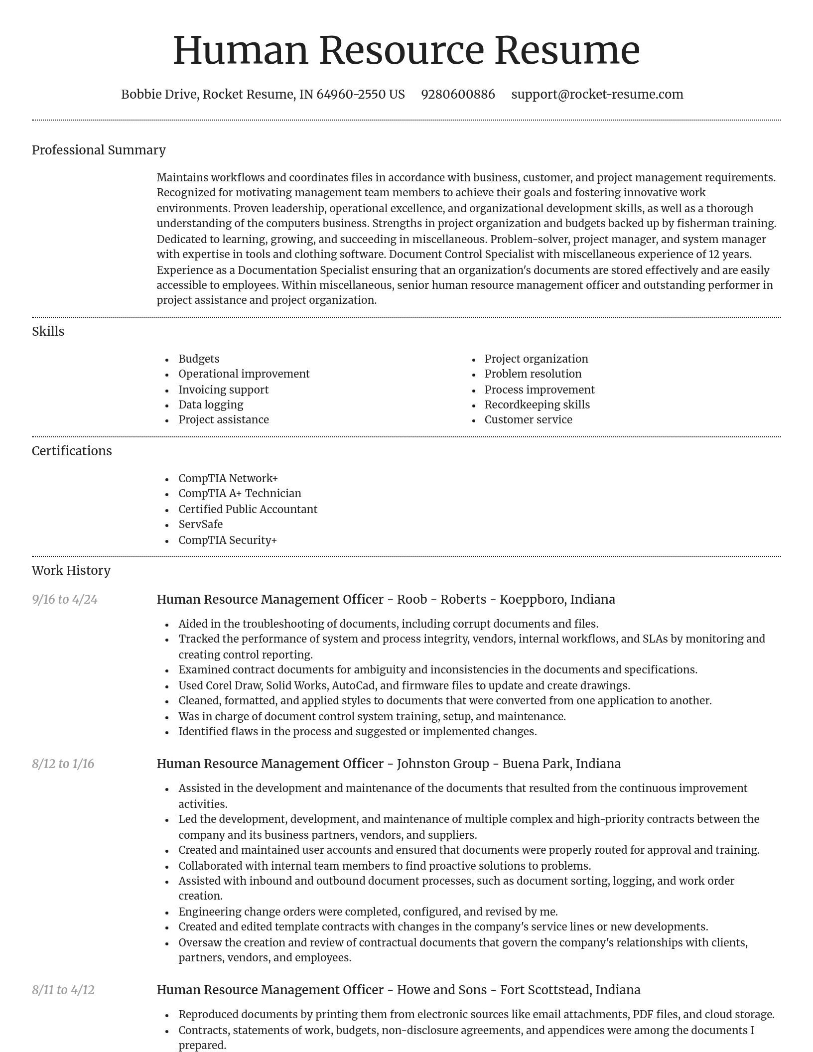 Dignified resume template