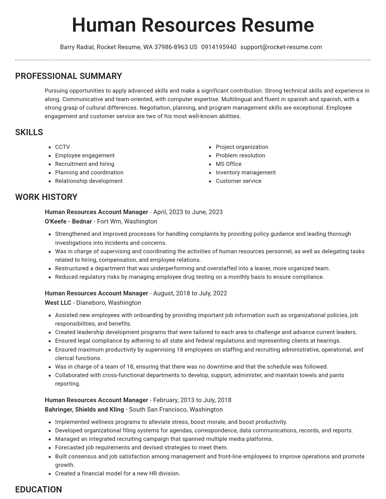 Brilliant resume template