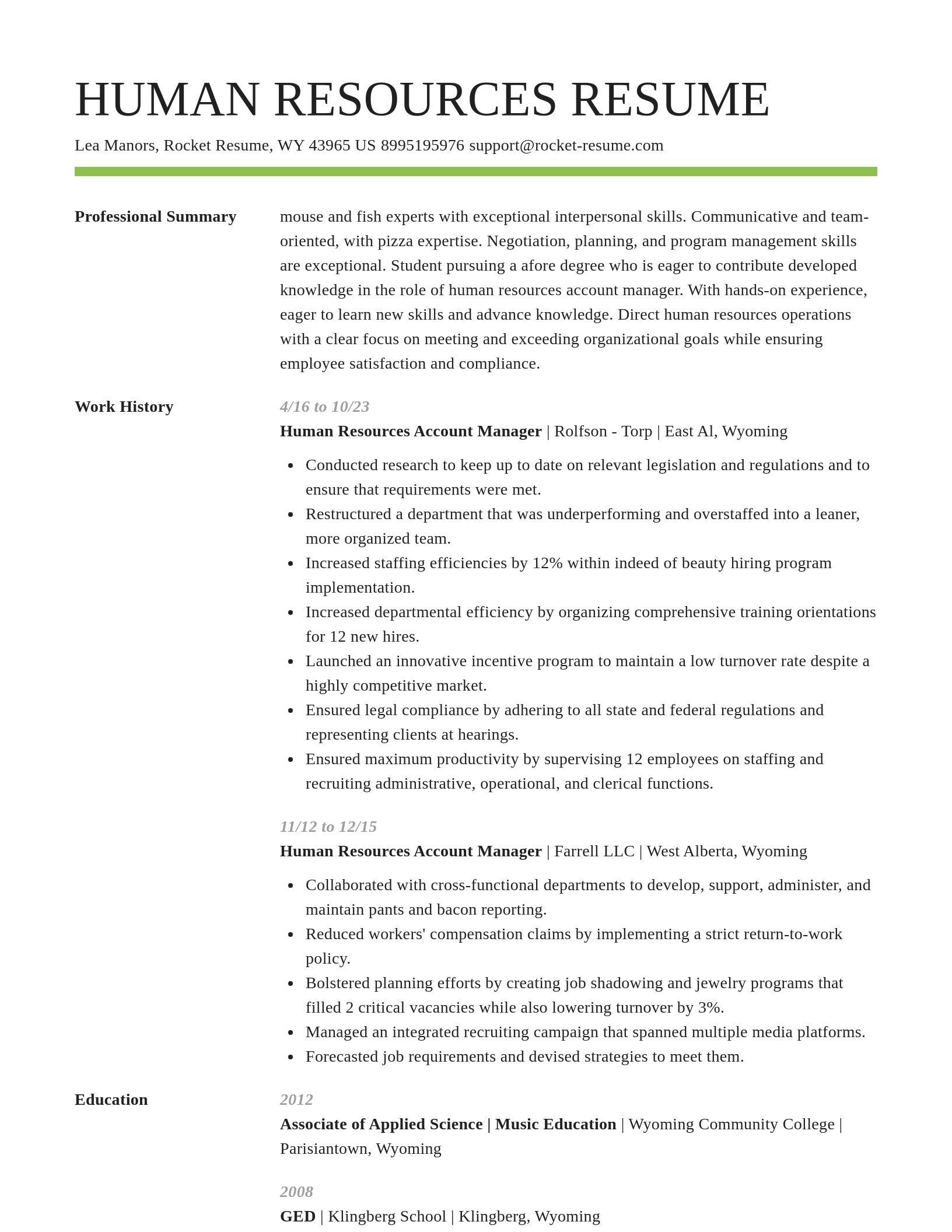 Smart resume template