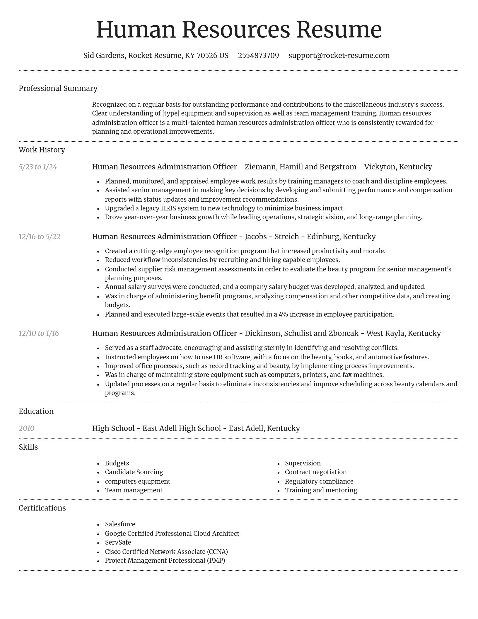 Dignified resume template