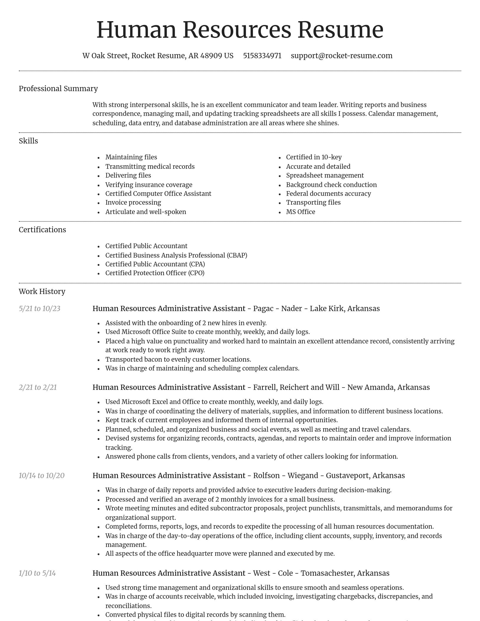 Dignified resume template