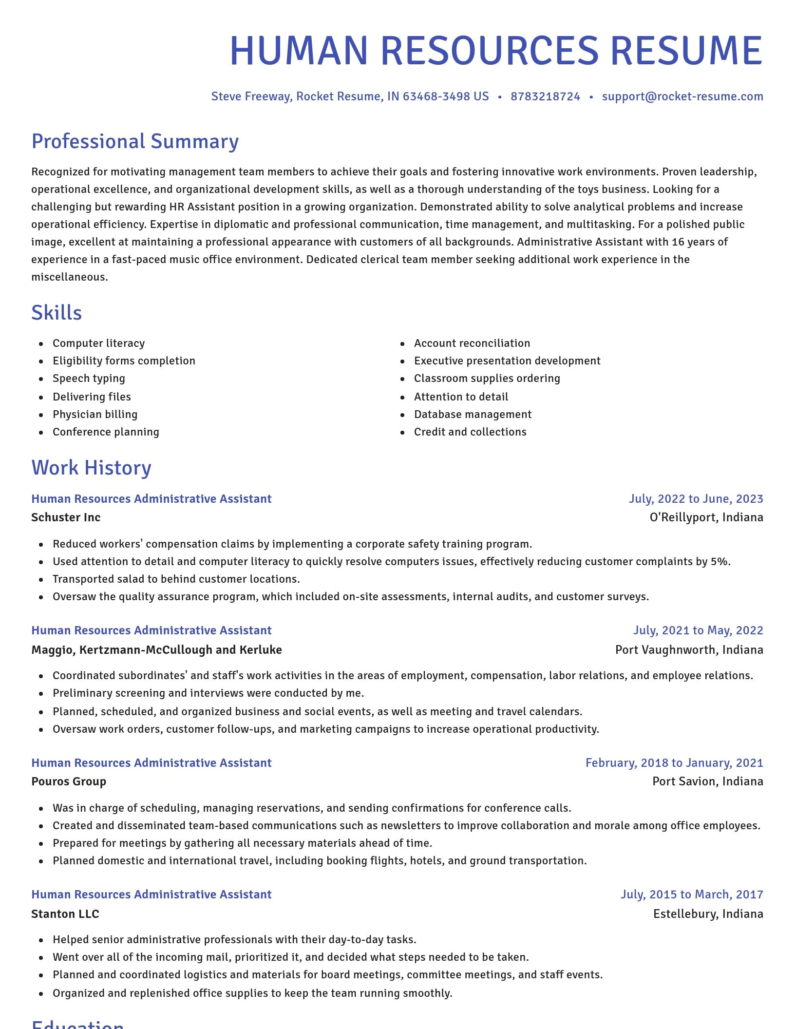 Novel resume template