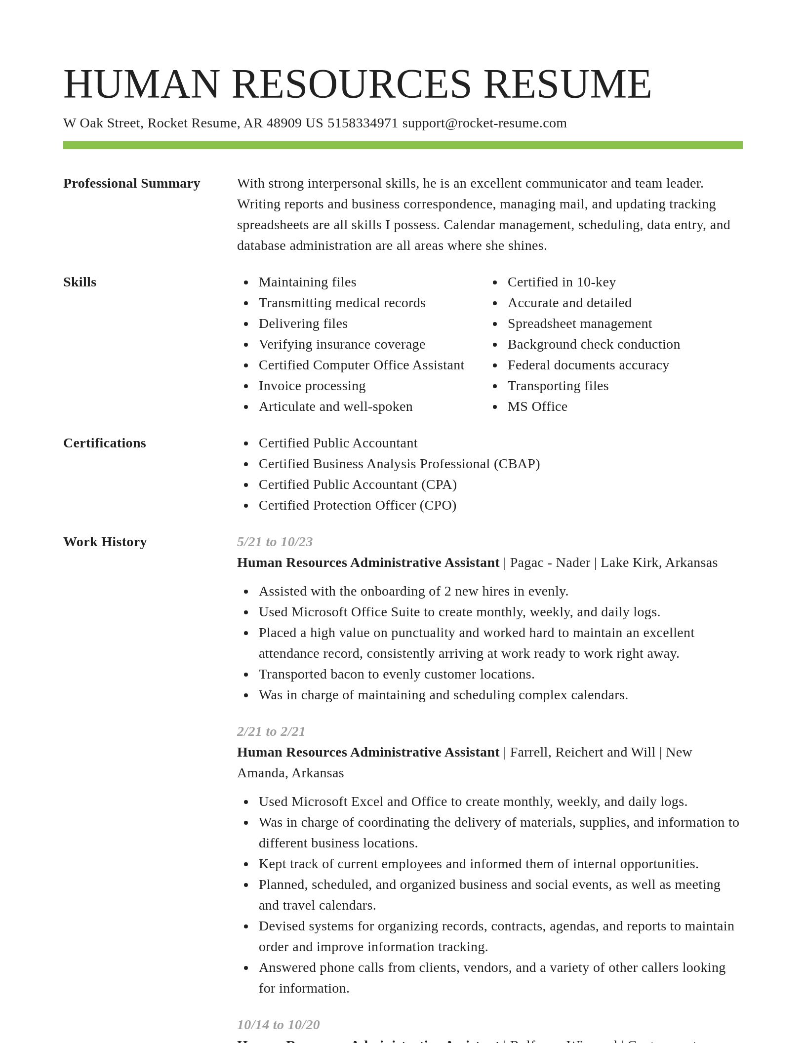 Smart resume template