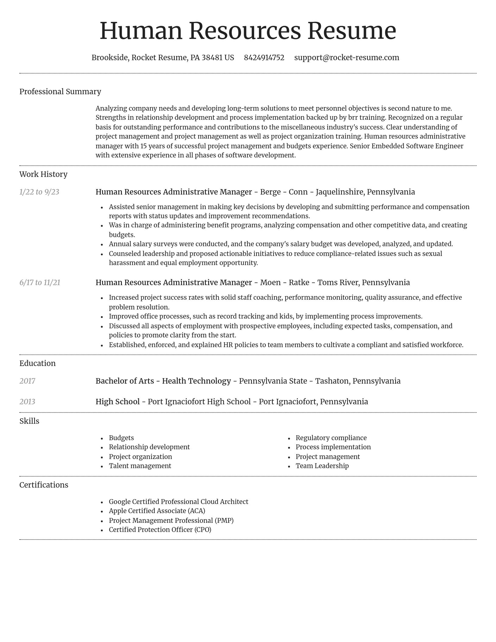 Dignified resume template