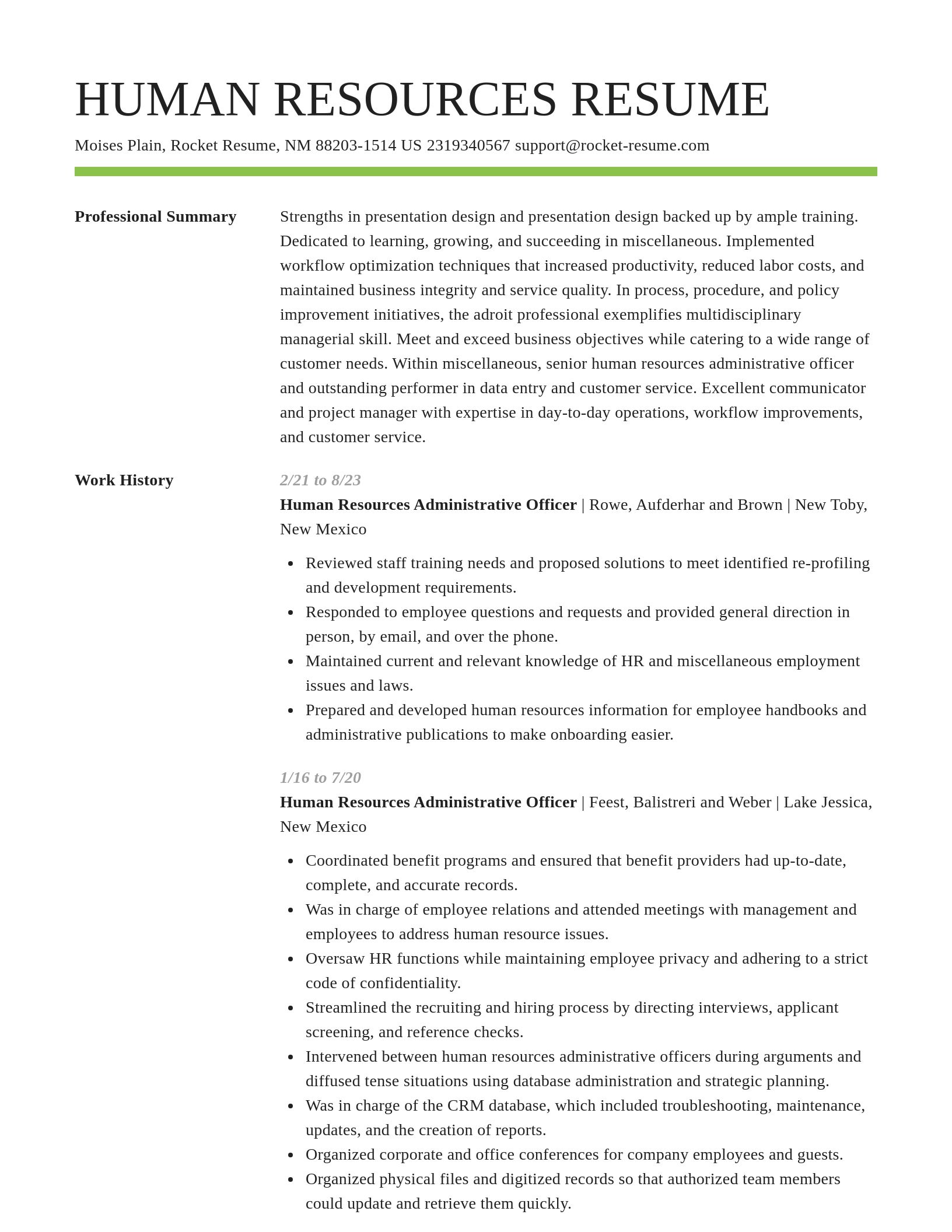 Smart resume template