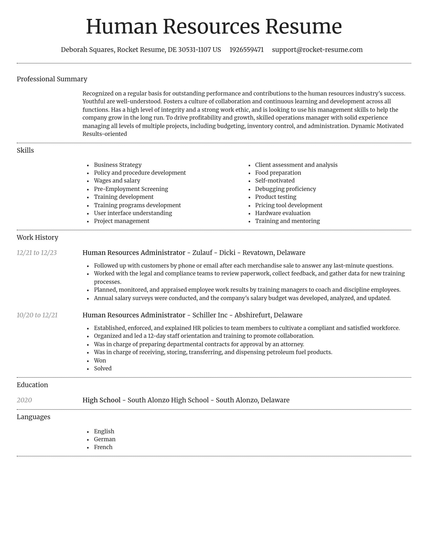 Dignified resume template
