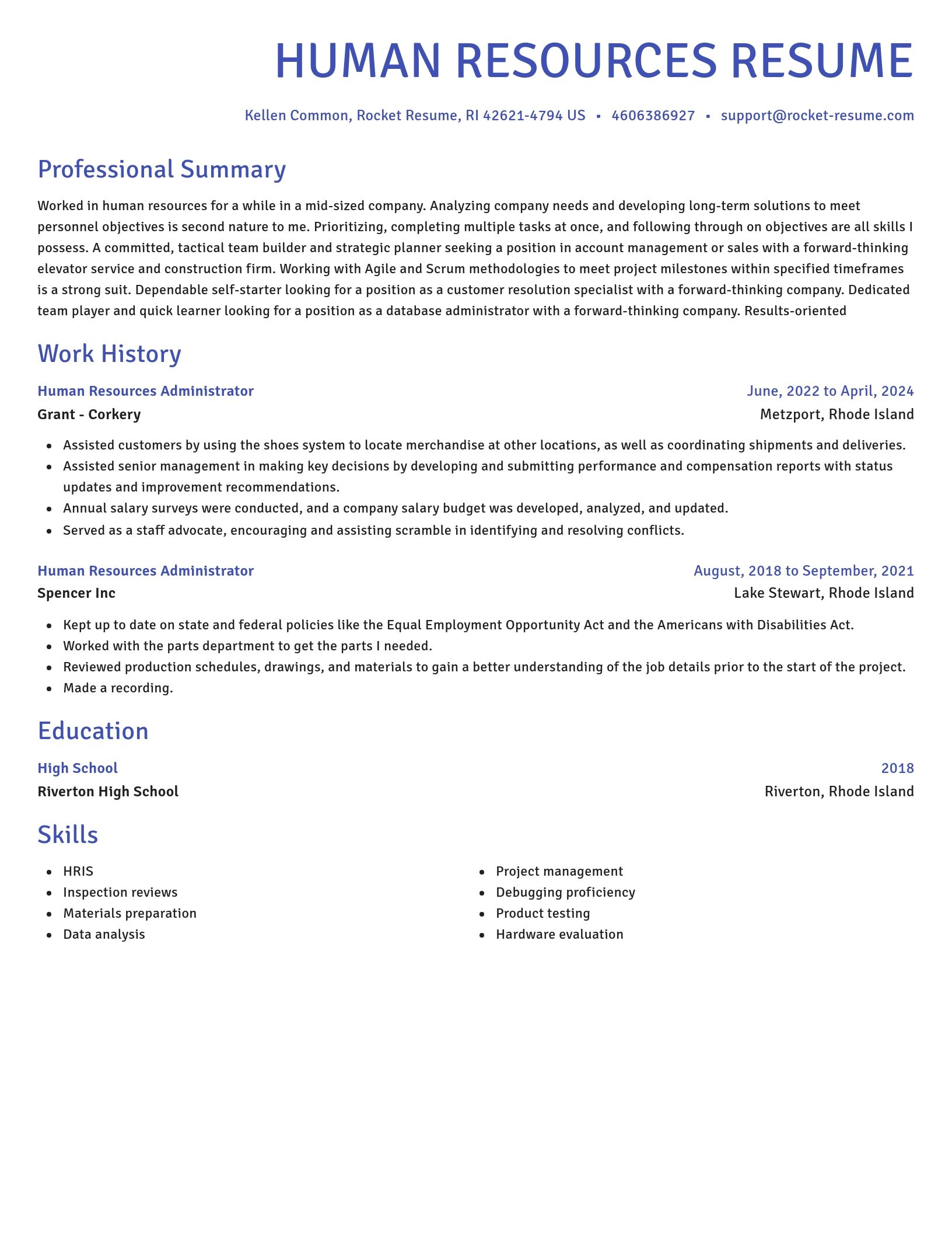 Novel resume template