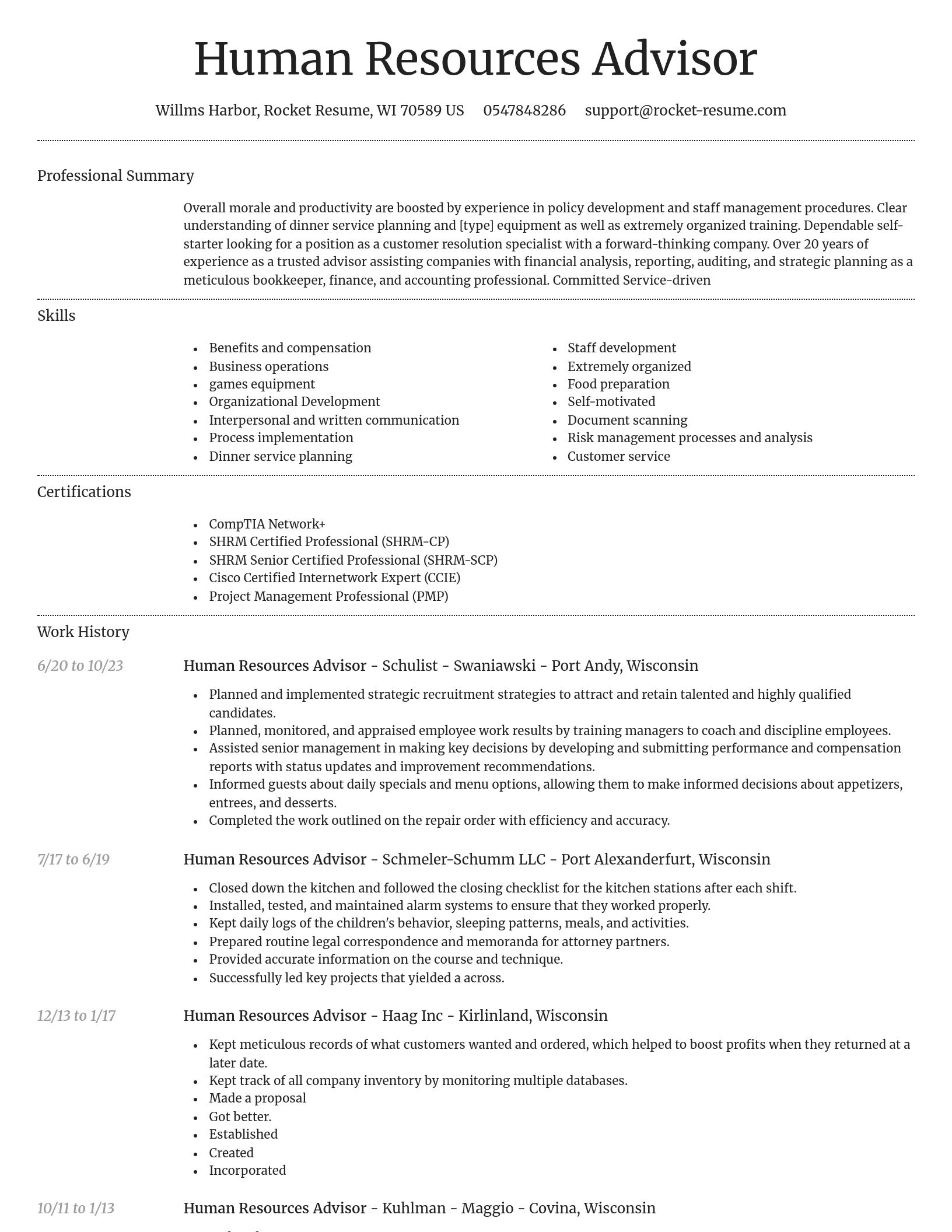 Dignified resume template
