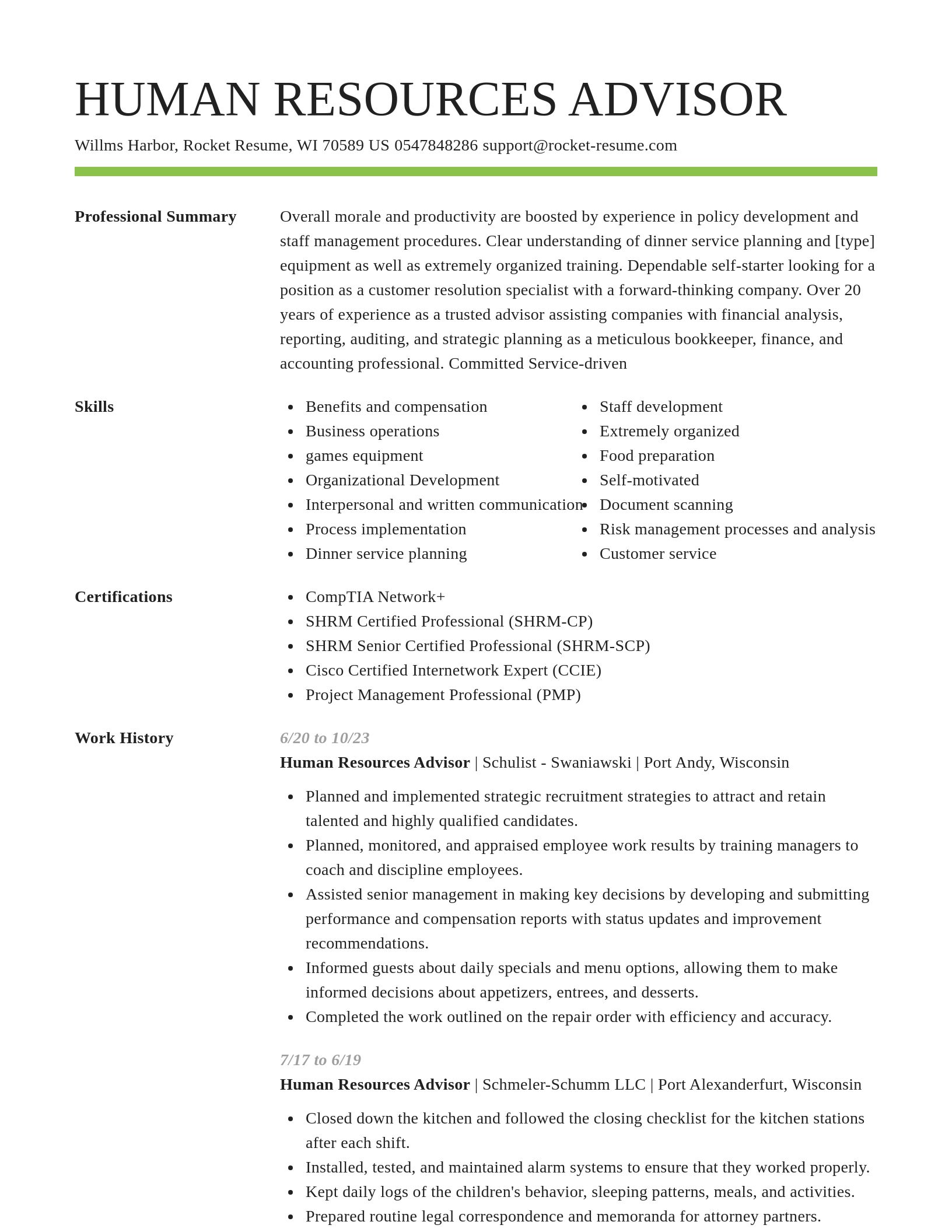 Smart resume template