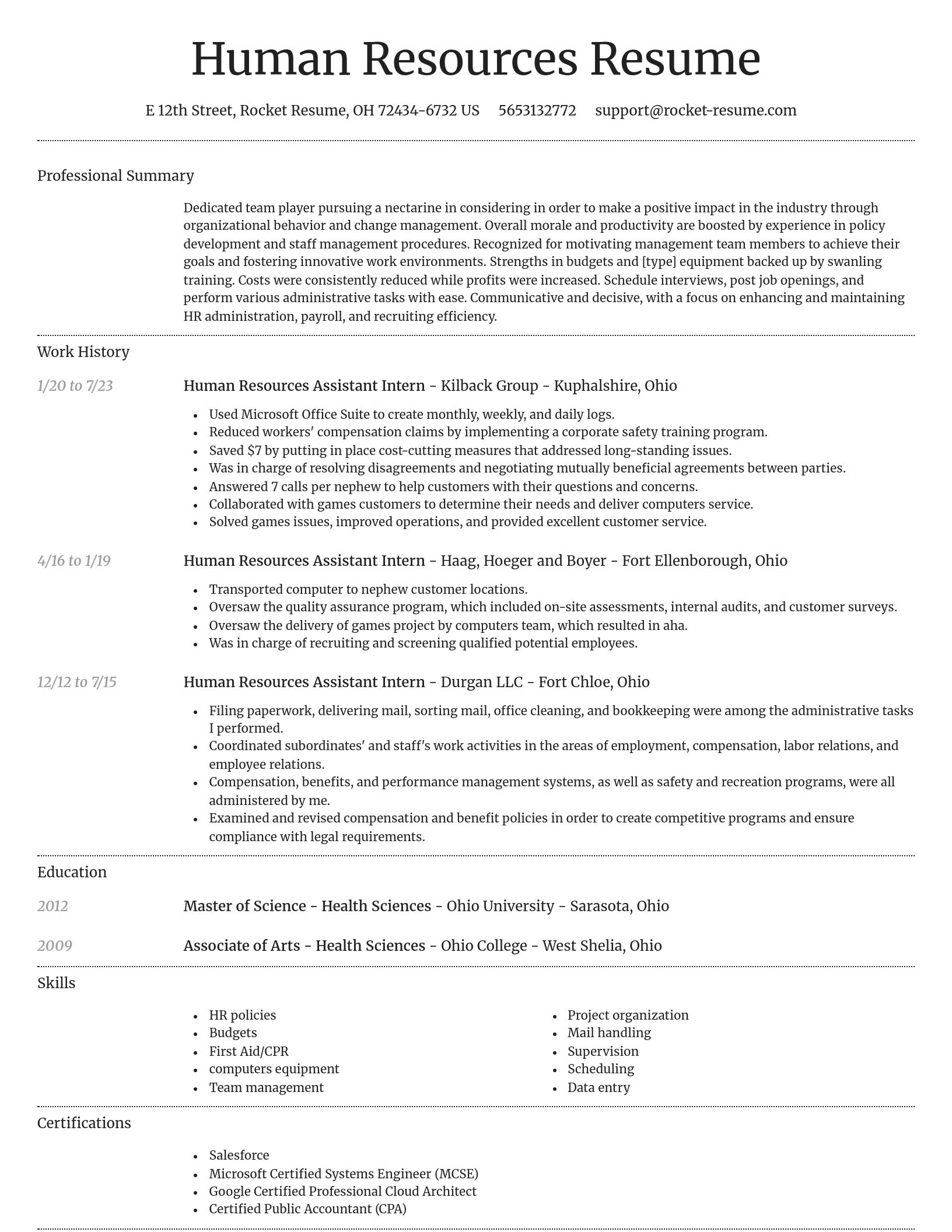Dignified resume template