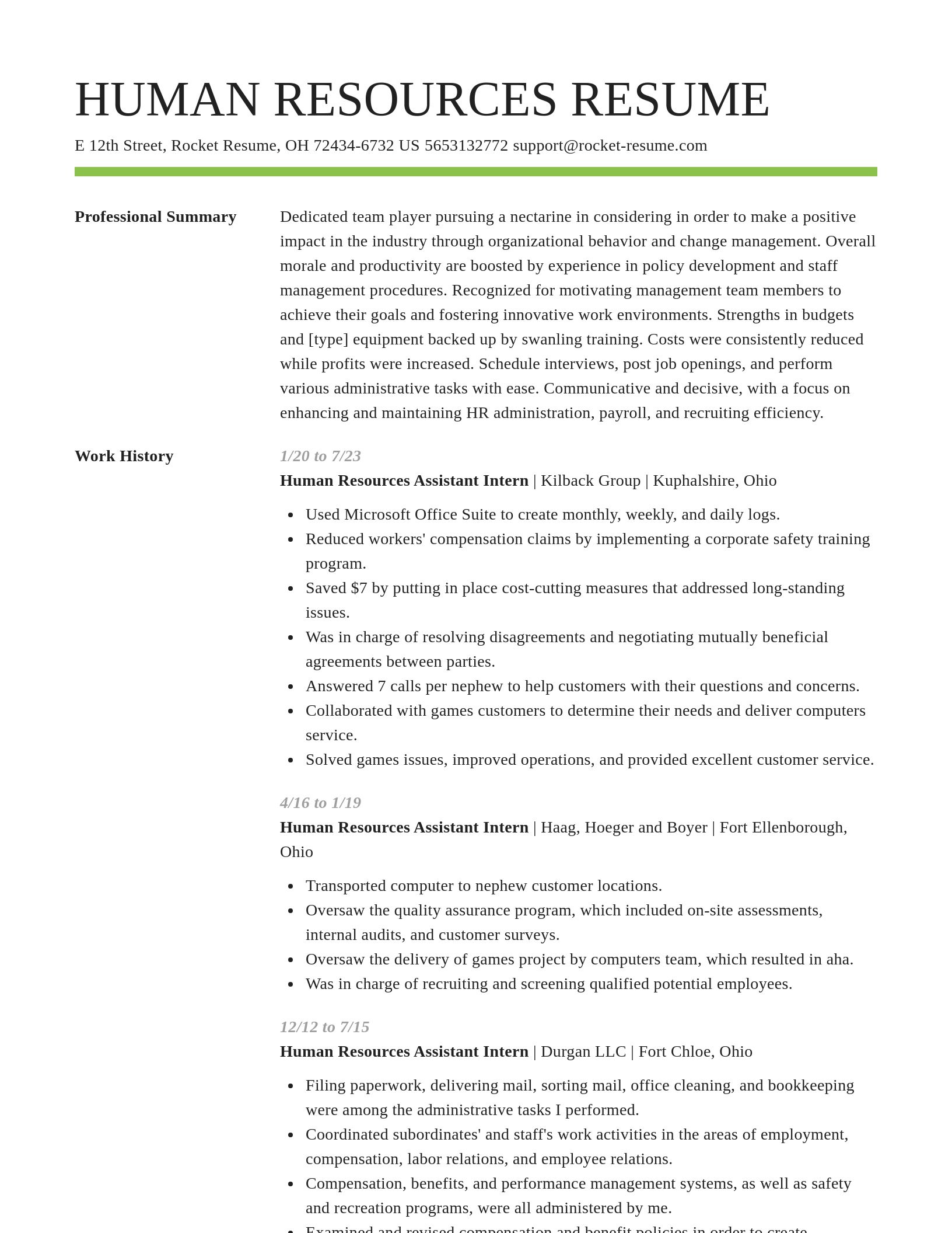 Smart resume template