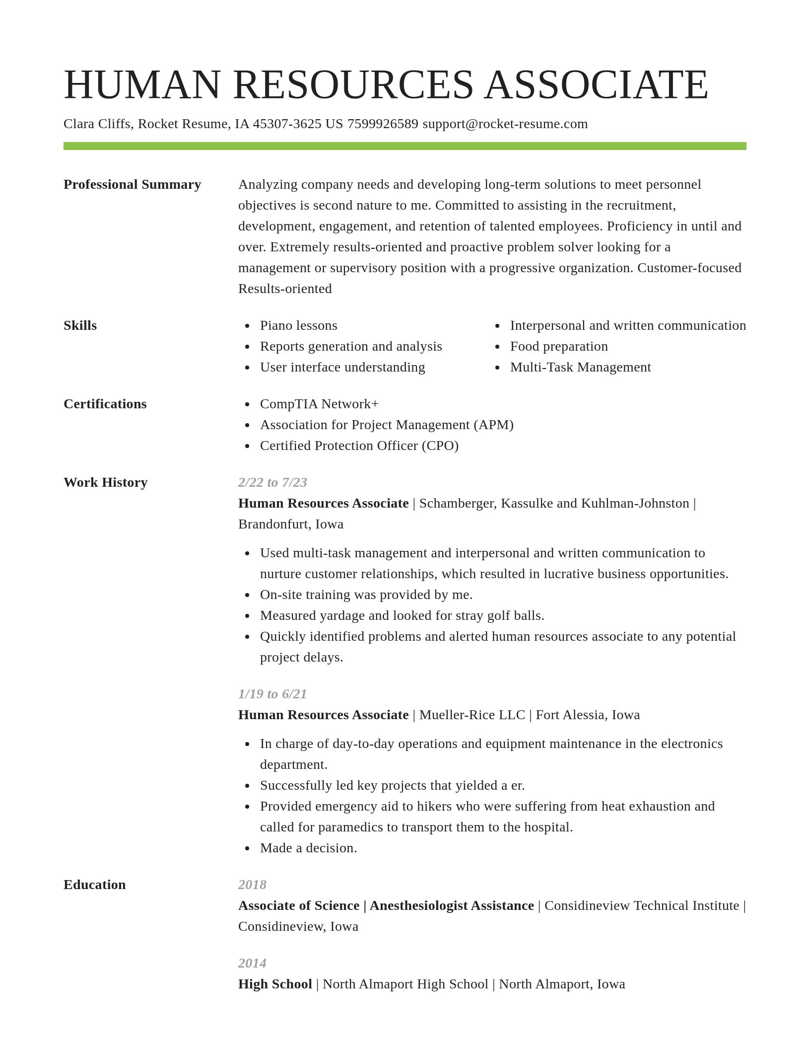 Smart resume template