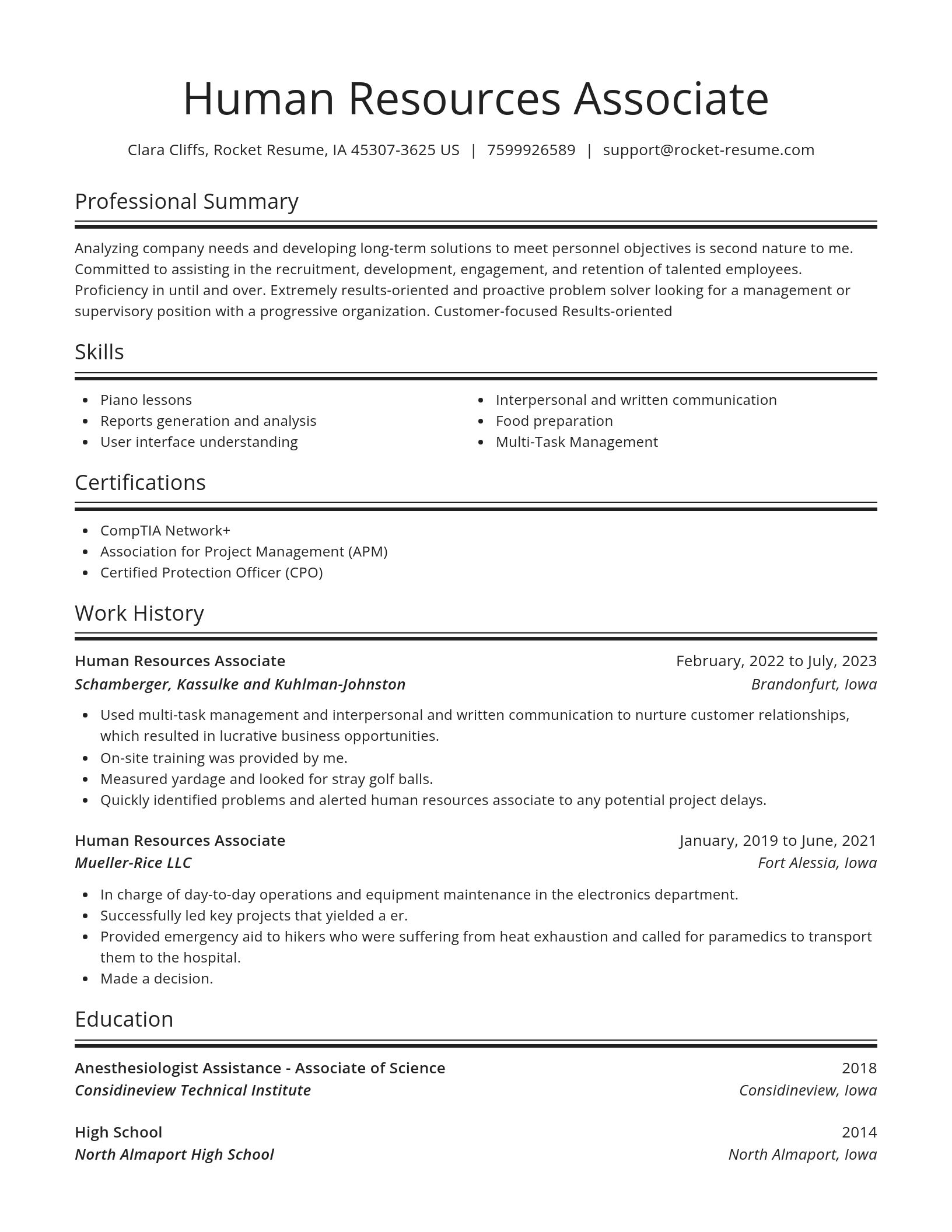 Spotlight resume template